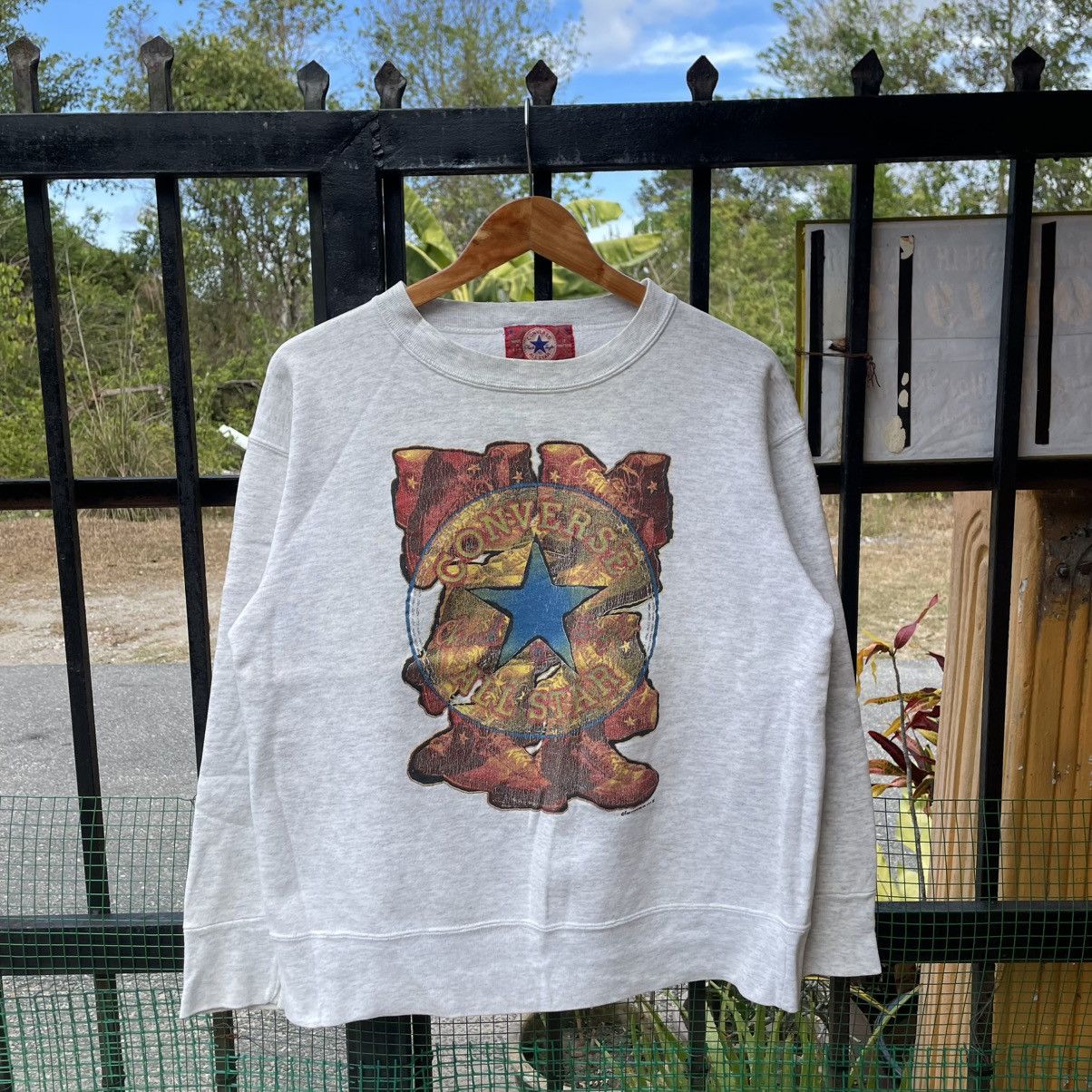 Converse 🔥Vintage 1993 Converse OG Star Big Logo Boxy Sweatshirts Size US M / EU 48-50 / 2 - 1 Thumbnail
