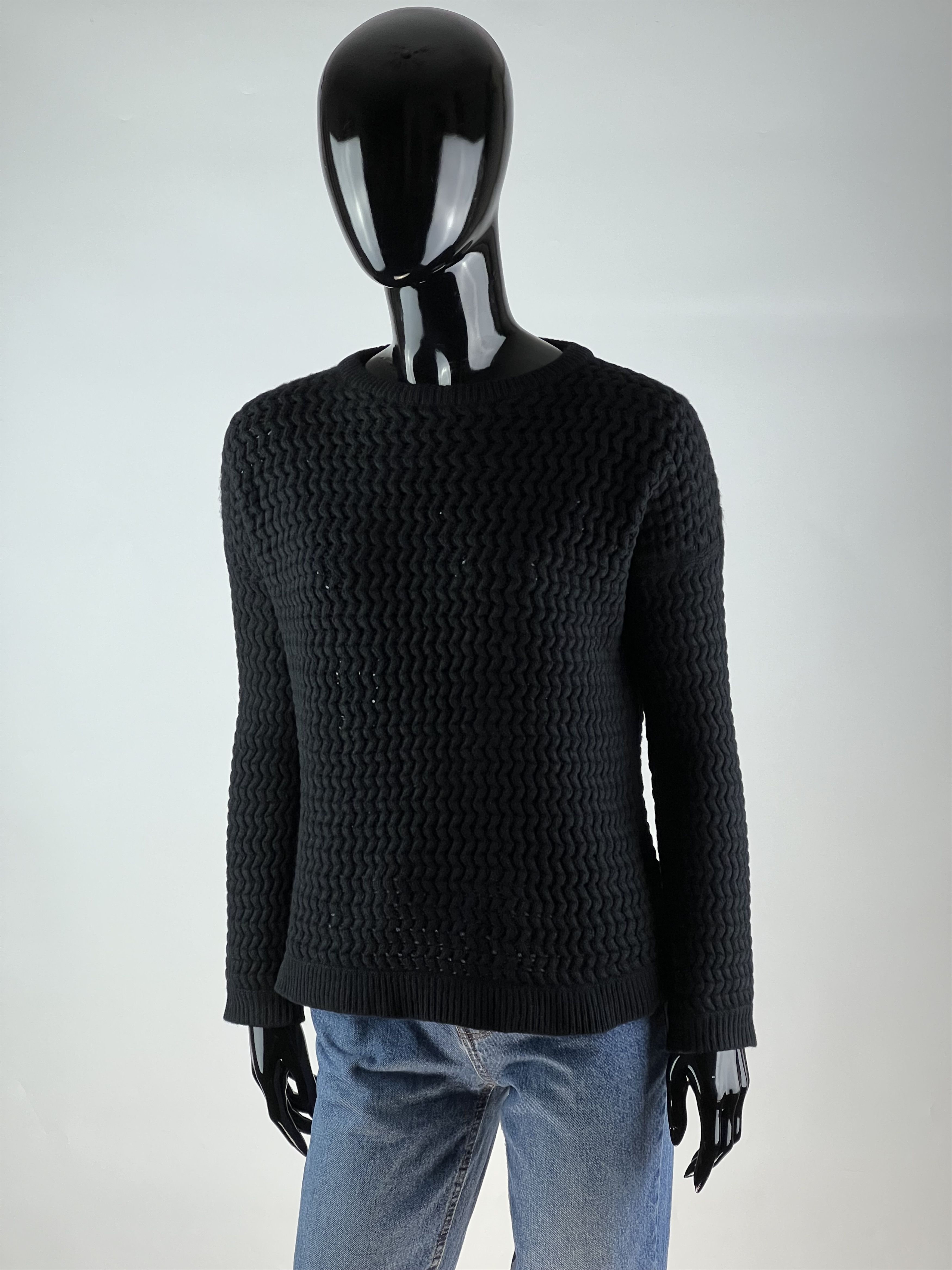 Allude Allude Black Mesh Knitted Cashmere Sweater Size S/M Size M / US 6-8 / IT 42-44 - 1 Thumbnail