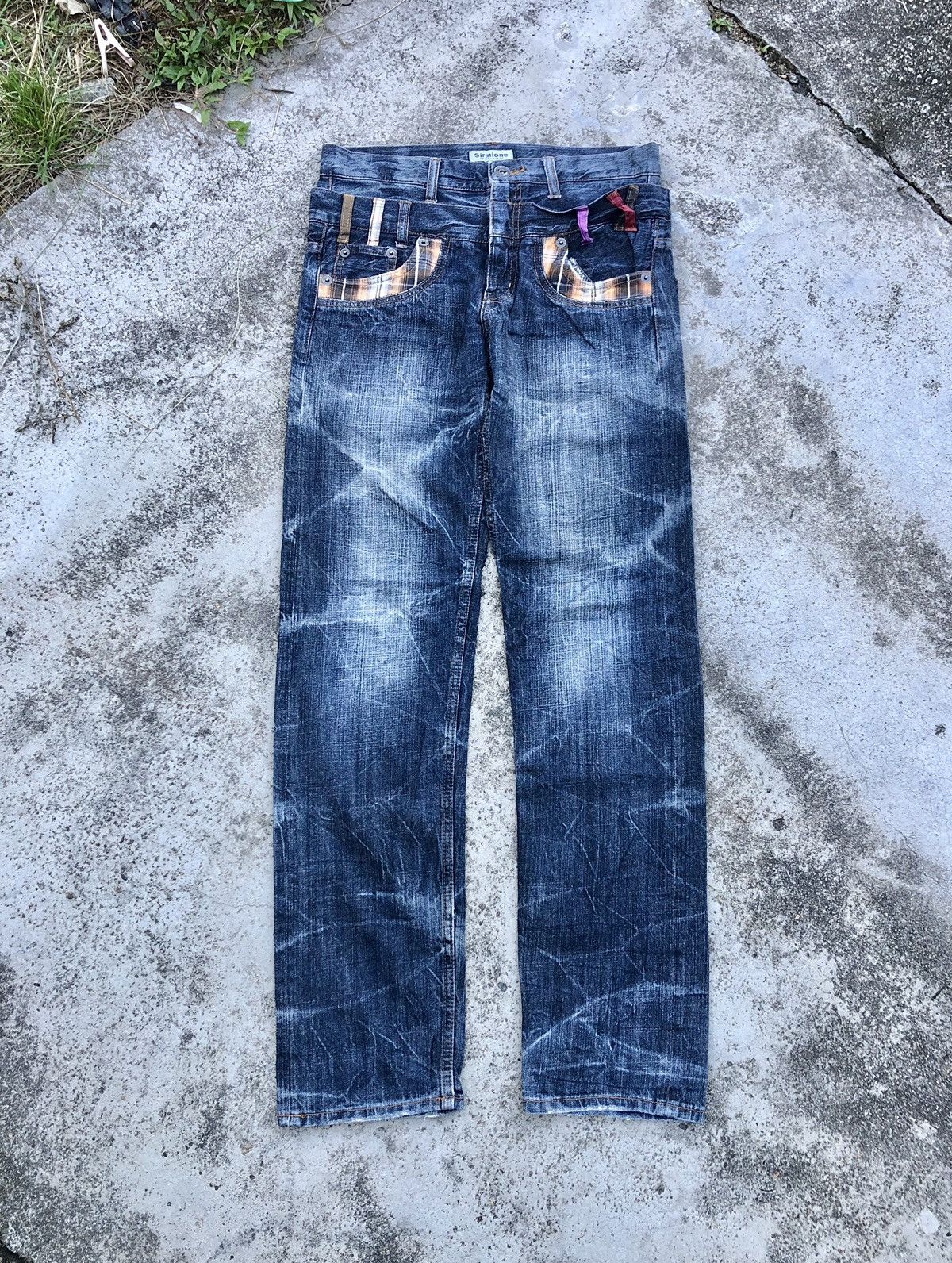 Japanese Brand DOUBLE WAIST WASHED BLUE SIRMIONE DENIM Size US 31 - 1 Thumbnail