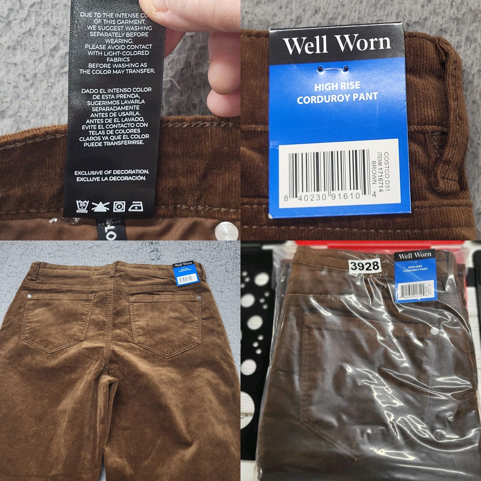 Vintage Well Worn Pants Women’s 10/30 Brown Corduroy High Rise Jeans Shirt? Size 32" / US 10 / IT 46 - 9 Thumbnail