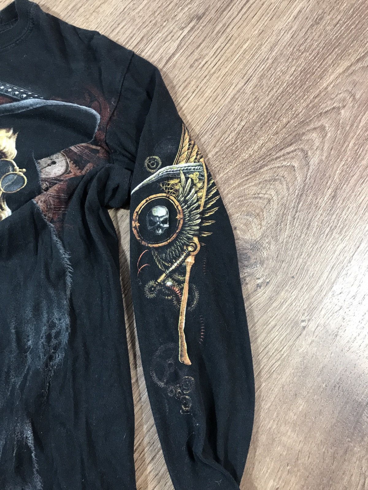 Japanese Brand × Vintage Y2K Spiral Opium Skull Punk Gothic Long Sleeve Tee Size US M / EU 48-50 / 2 - 5 Thumbnail