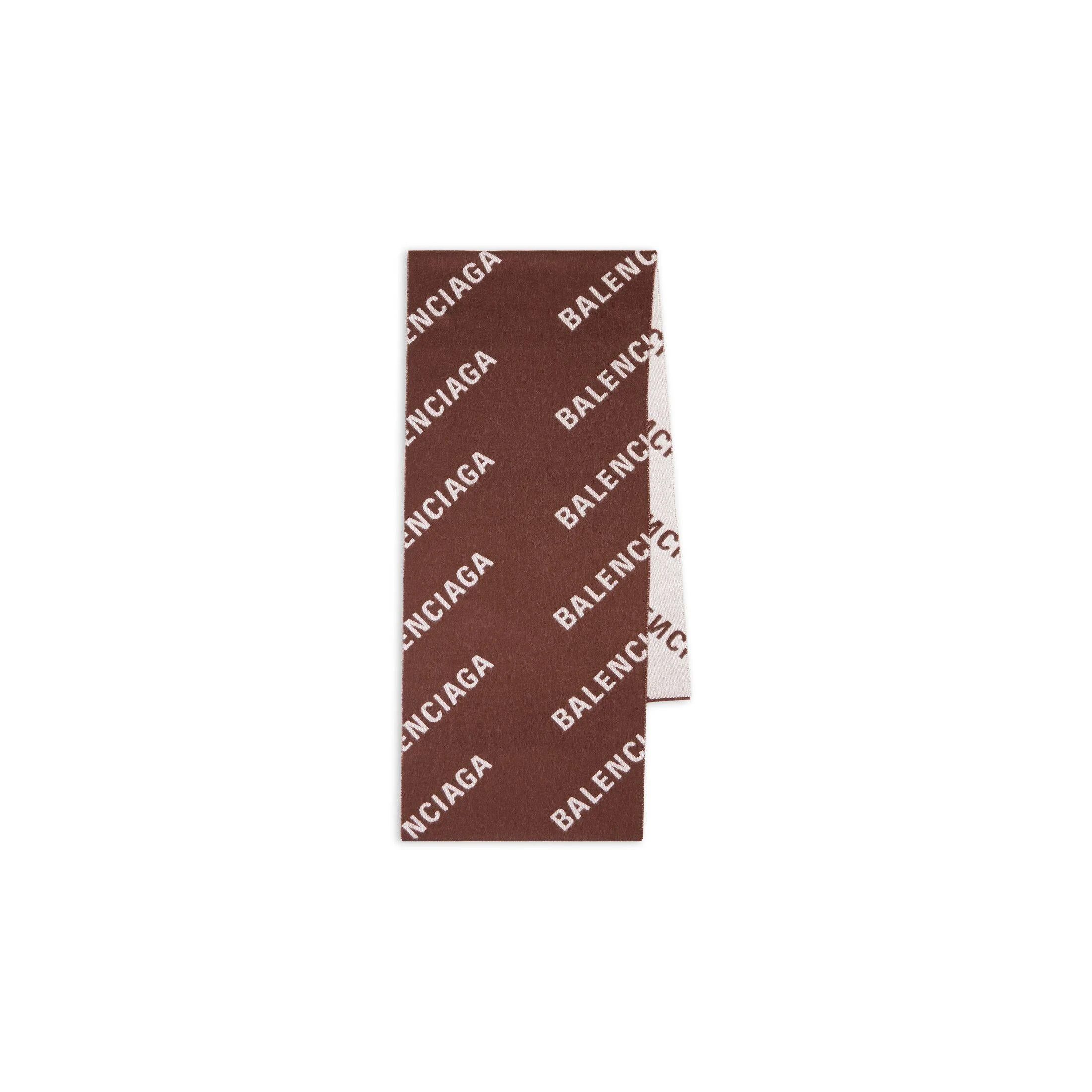 Balenciaga o1mt1gz0824 Size: OS / Allover Logo Macro Scarf Brown Size ONE SIZE - 1 Thumbnail