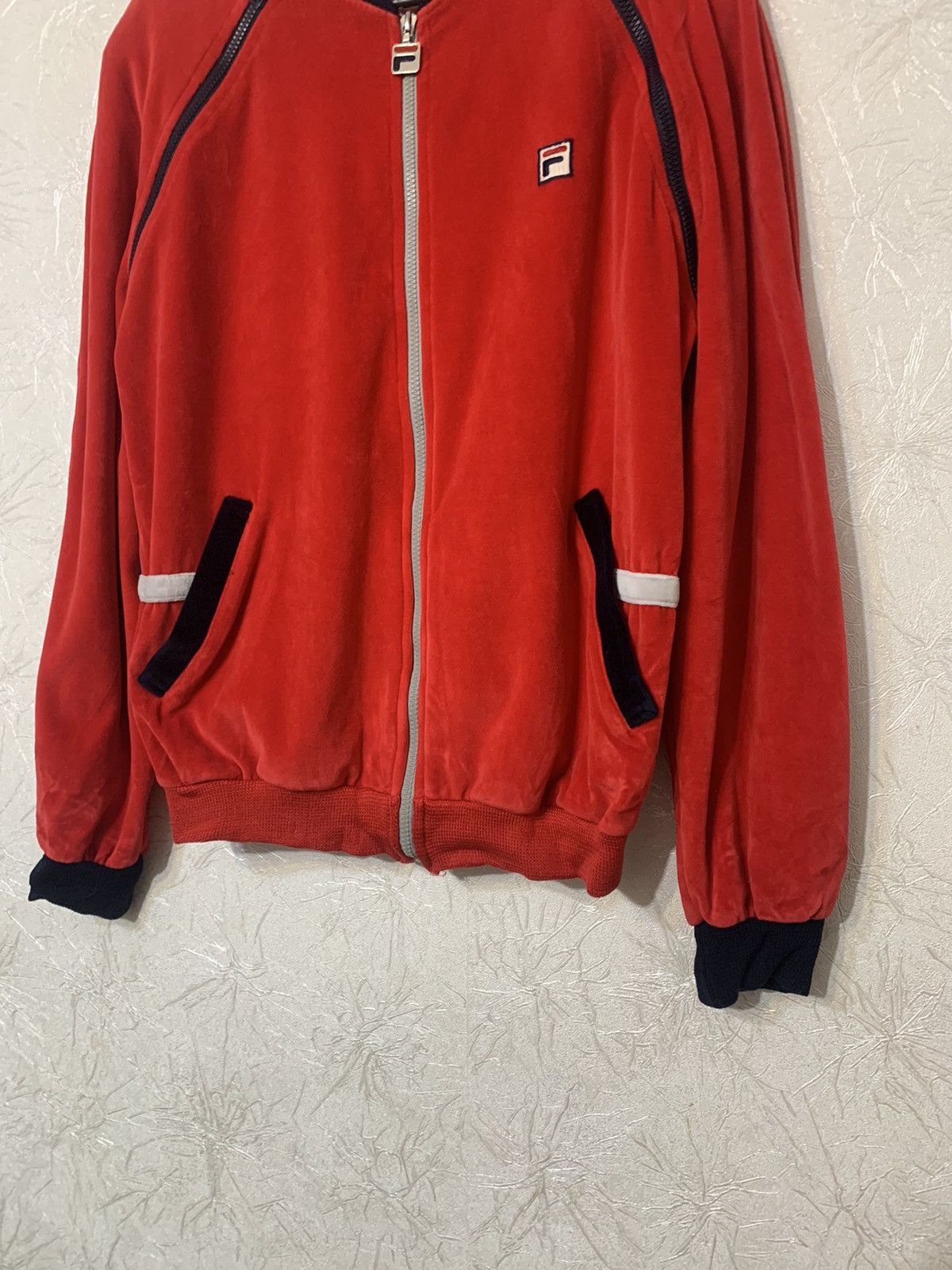 Fila × Vintage Vintage 80’s Rare Fila Tennis Track Zip Velvet Jacket Italy Size US L / EU 52-54 / 3 - 3 Thumbnail