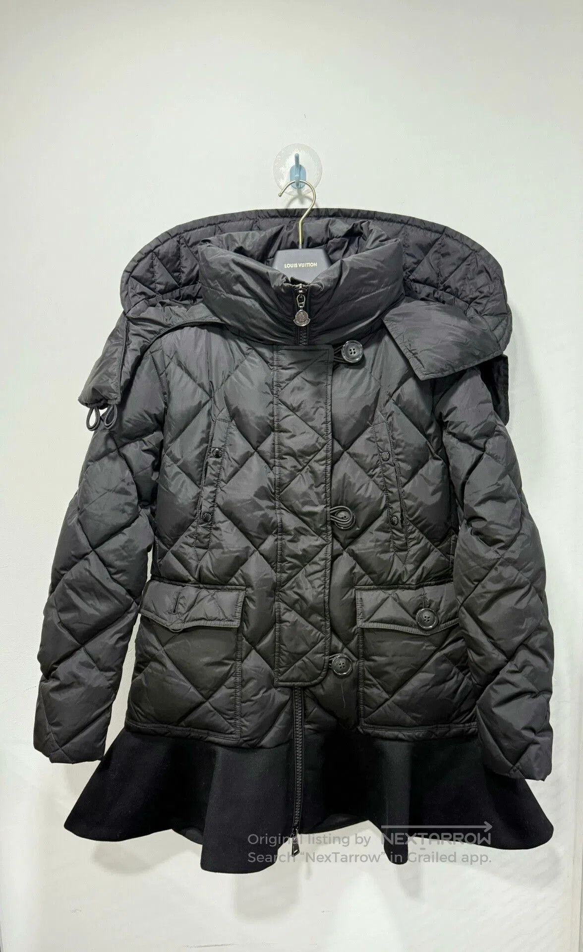 Moncler Moncler Hooded Ruffle Hem Down Jacket. Size S / US 4 / IT 40 - 1 Thumbnail