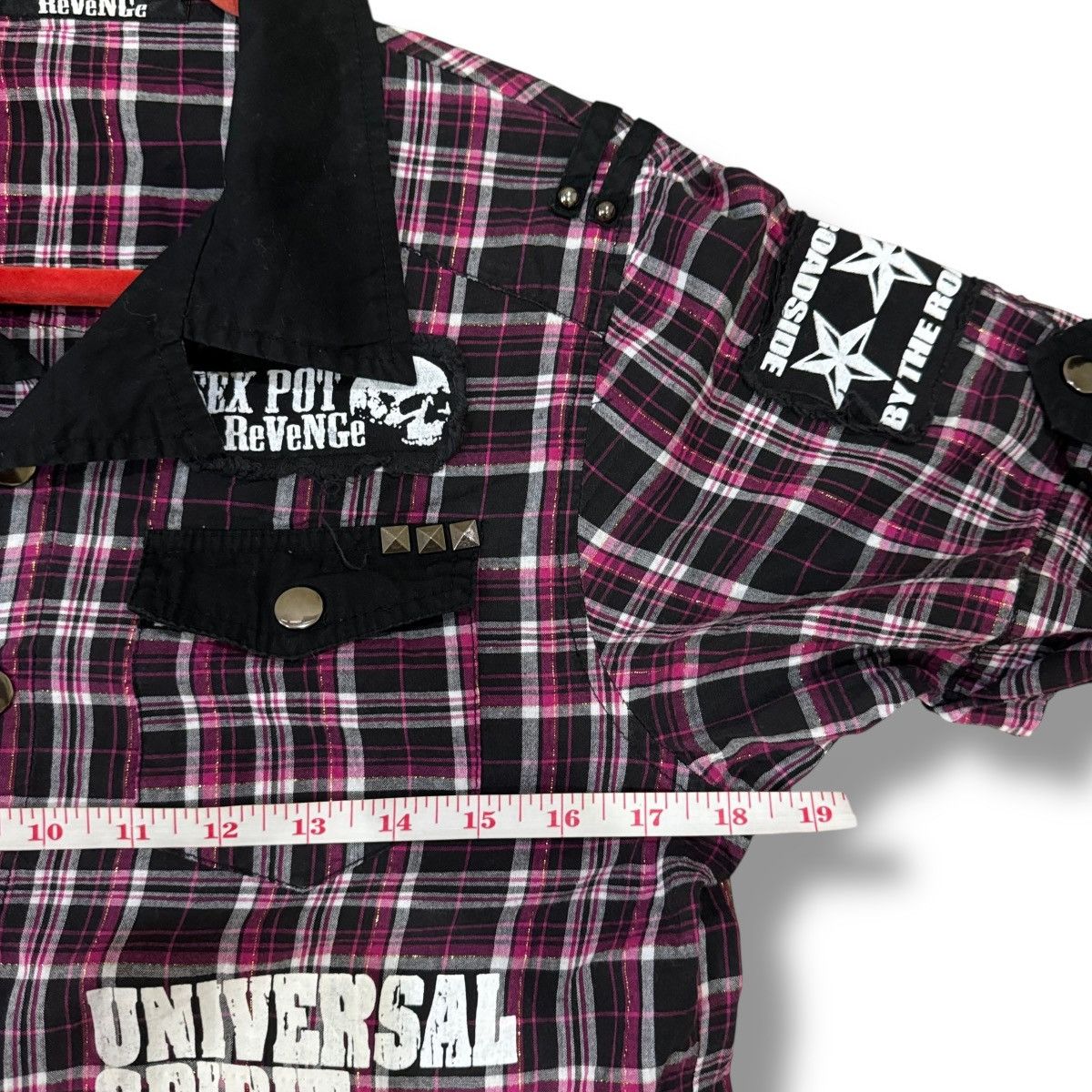 Sex Pot ReVeNGe Sex Pot Revenge Skull Patches Studded Punk Flannel Shirt Size US S / EU 44-46 / 1 - 17 Thumbnail