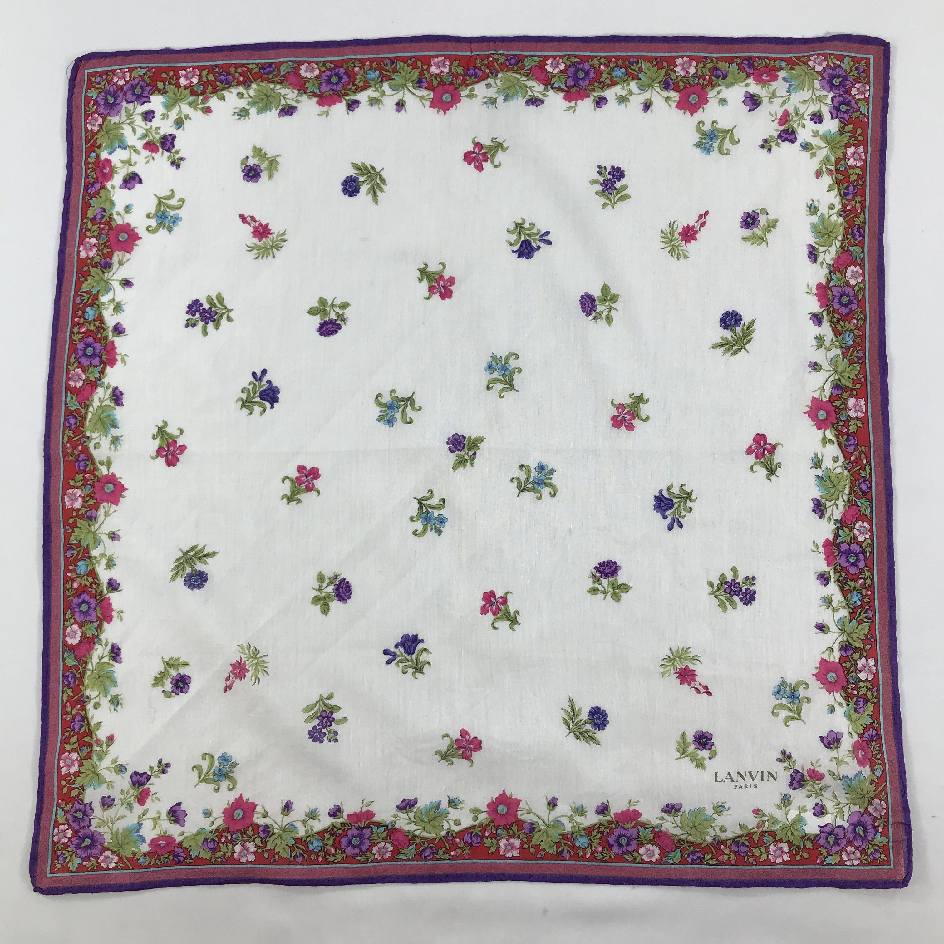 Lanvin × Vintage Lanvin Bandana / Handkerchief / Neckerchief - S1558 Size ONE SIZE - 1 Thumbnail