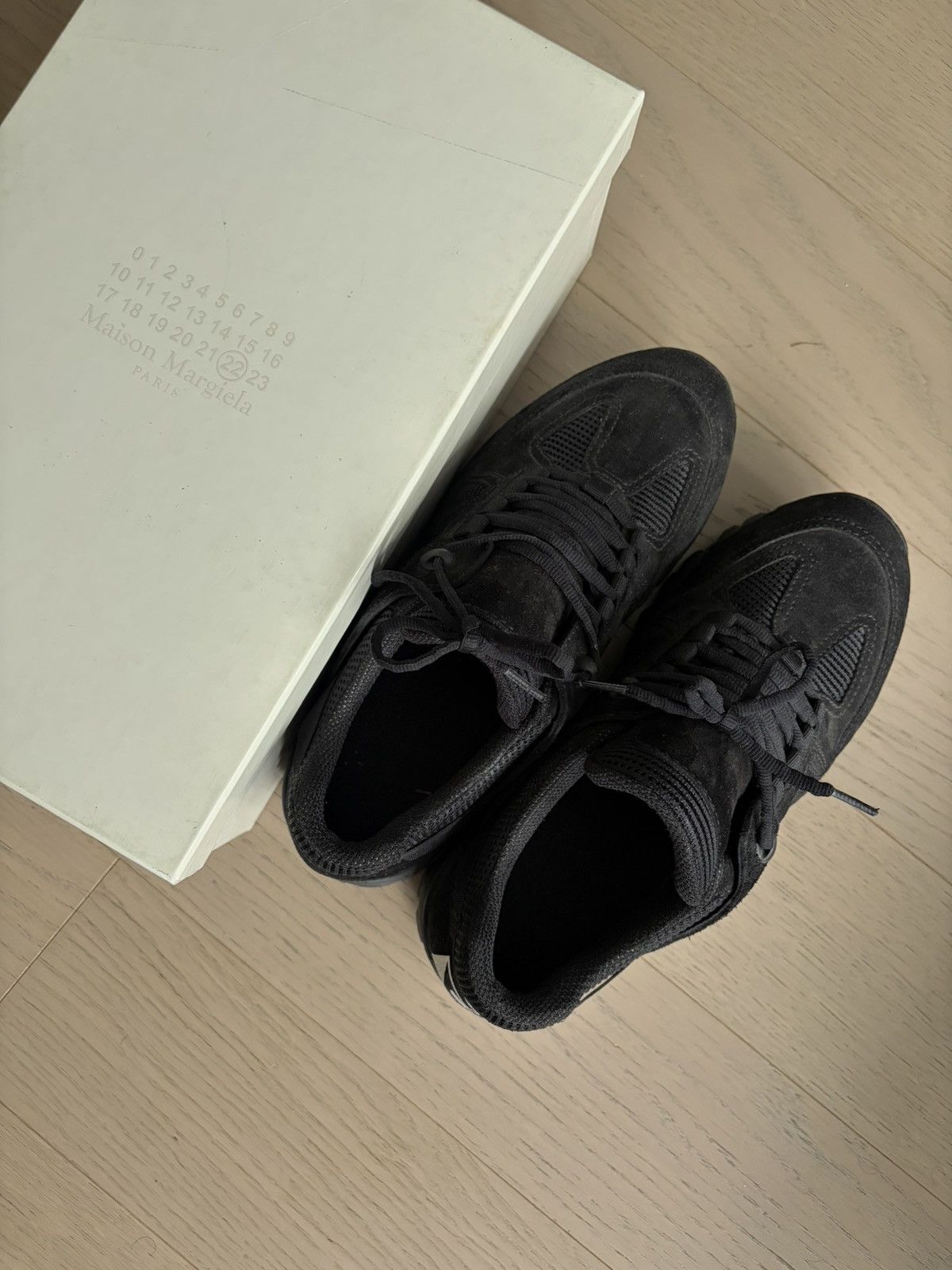 Maison Margiela Maison Martin Margiela Black Suede Leather Security Sneakers Size US 10 / EU 43 - 4 Thumbnail