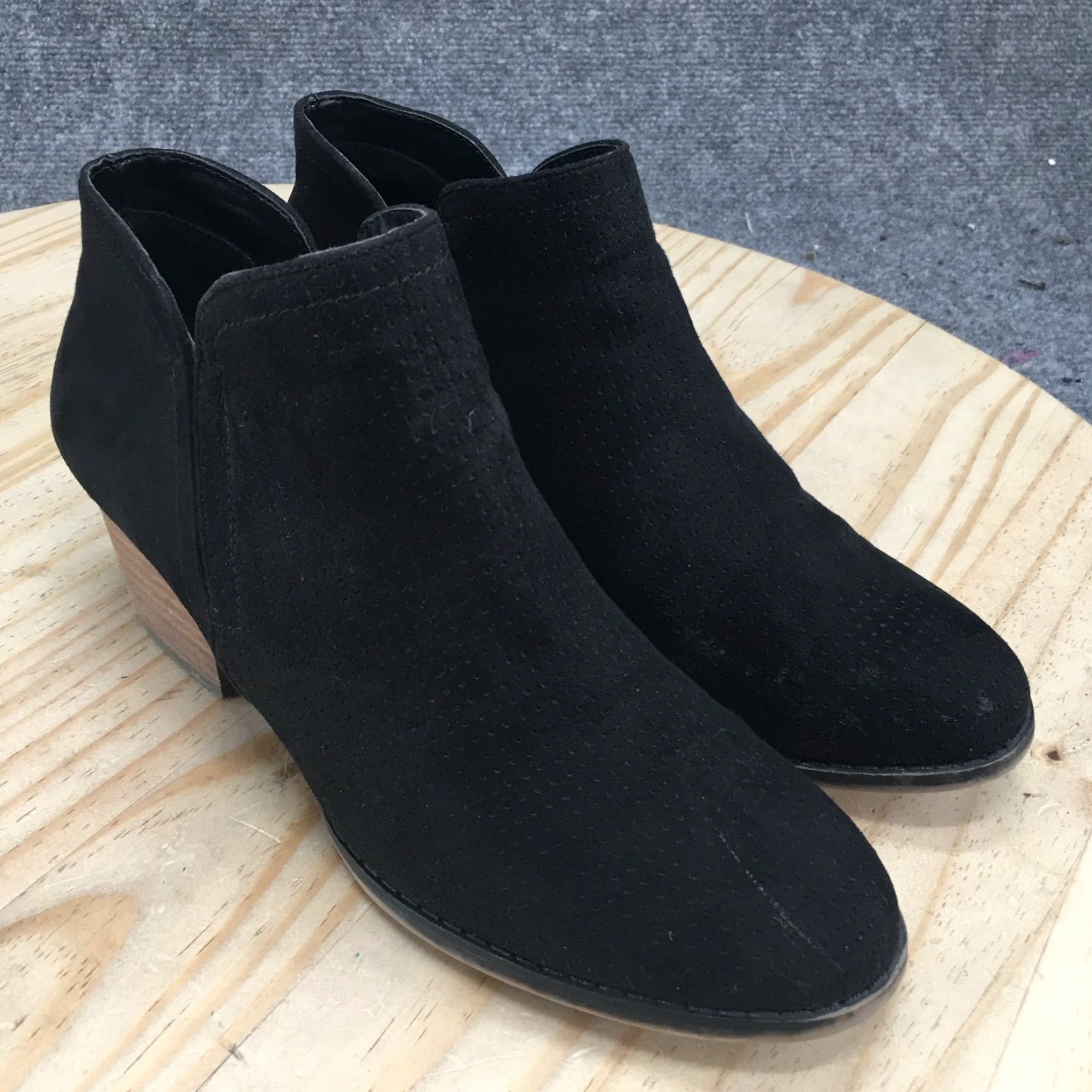 Vintage Lifestride Boots Womens 9M Blake Casual Side Zip Ankle Bootie Black Fabric Heels Size US 9 / IT 39 - 3 Thumbnail