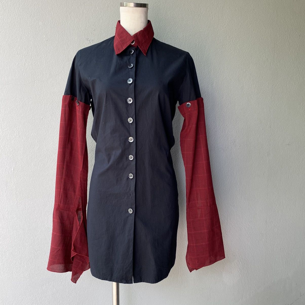 Jean Paul Gaultier JUNIOR GAULTIER Black & Red Contrast Sleeve Shirt Size S / US 4 / IT 40 - 23 Thumbnail