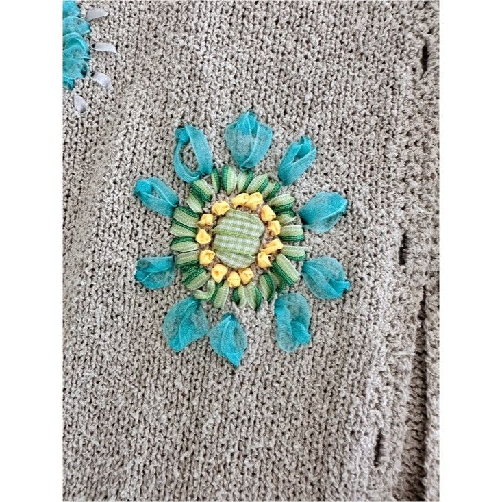 Northern Isles Vintage Northern Isles Beige Floral Embroidered Silk/Linen C Size M / US 6-8 / IT 42-44 - 5 Thumbnail