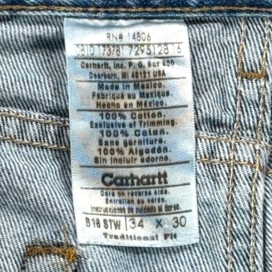 Carhartt Carhartt Jeans Mens 32x30 Blue Stonewash Relaxed Denim 5-Pocket Logo USA Straight Fall, Spring, Summer, Winter Mens Size US 32 / EU 48 - 5 Thumbnail