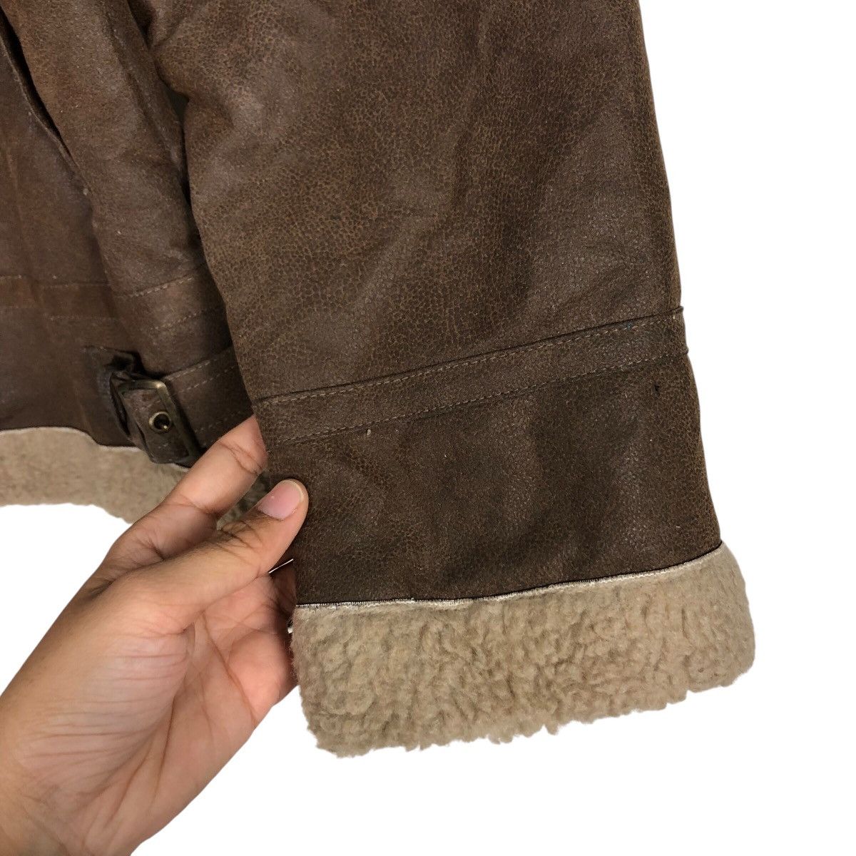 Japanese Brand 📌Vintage Leather Jacket Baffy Shearling Blanket B3 Design Size US M / EU 48-50 / 2 - 16 Thumbnail