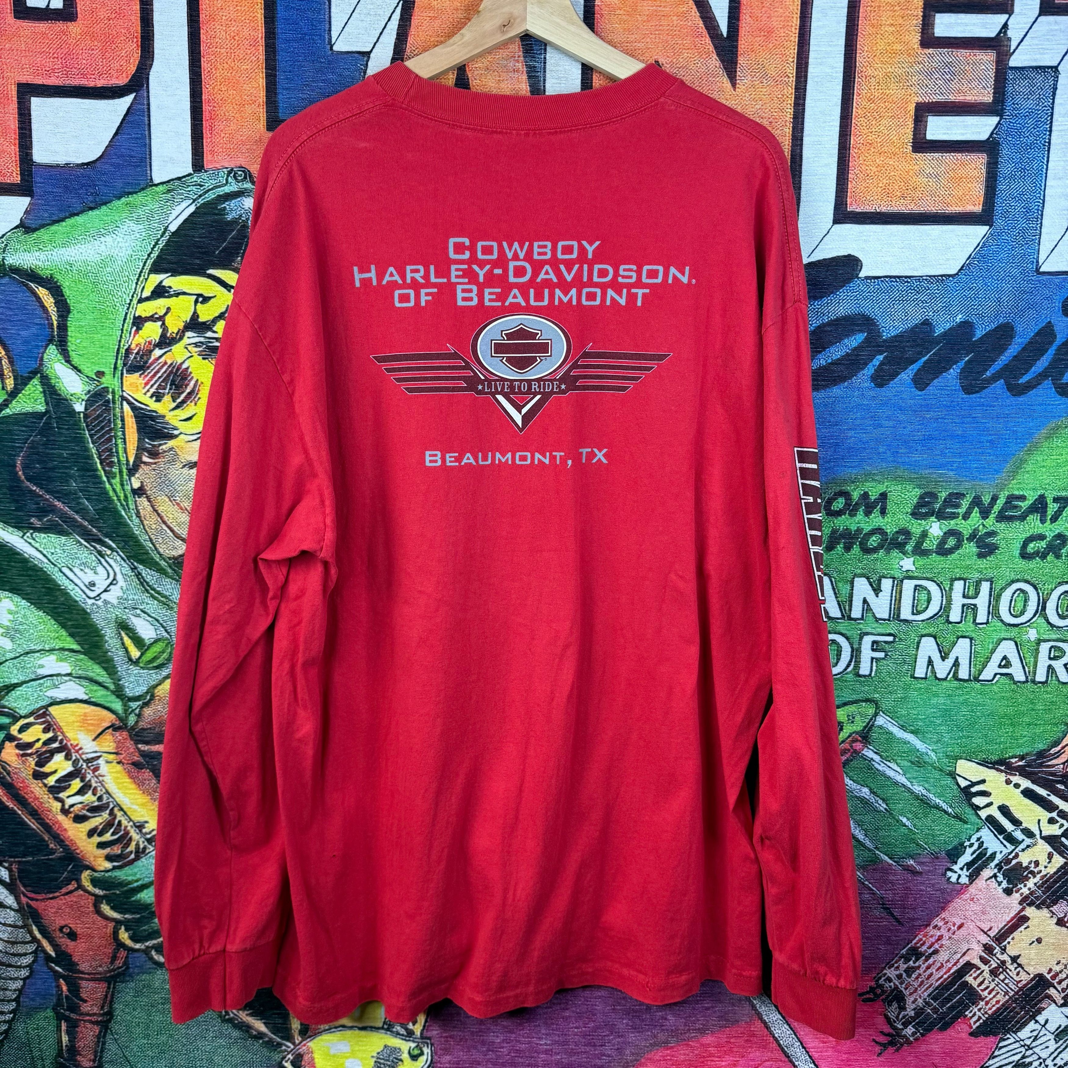Harley Davidson Harley-Davidson Beaumont,Texas Red Longsleeve Size XL Size US XL / EU 56 / 4 - 2 Thumbnail