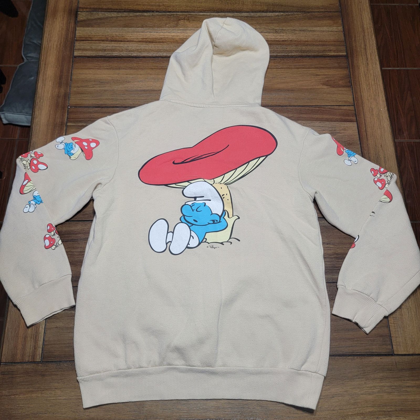 Other Smurfs LS Beige Unisex Hoodie Snooze Smurf - Size Medium Size M / US 6-8 / IT 42-44 - 5 Thumbnail