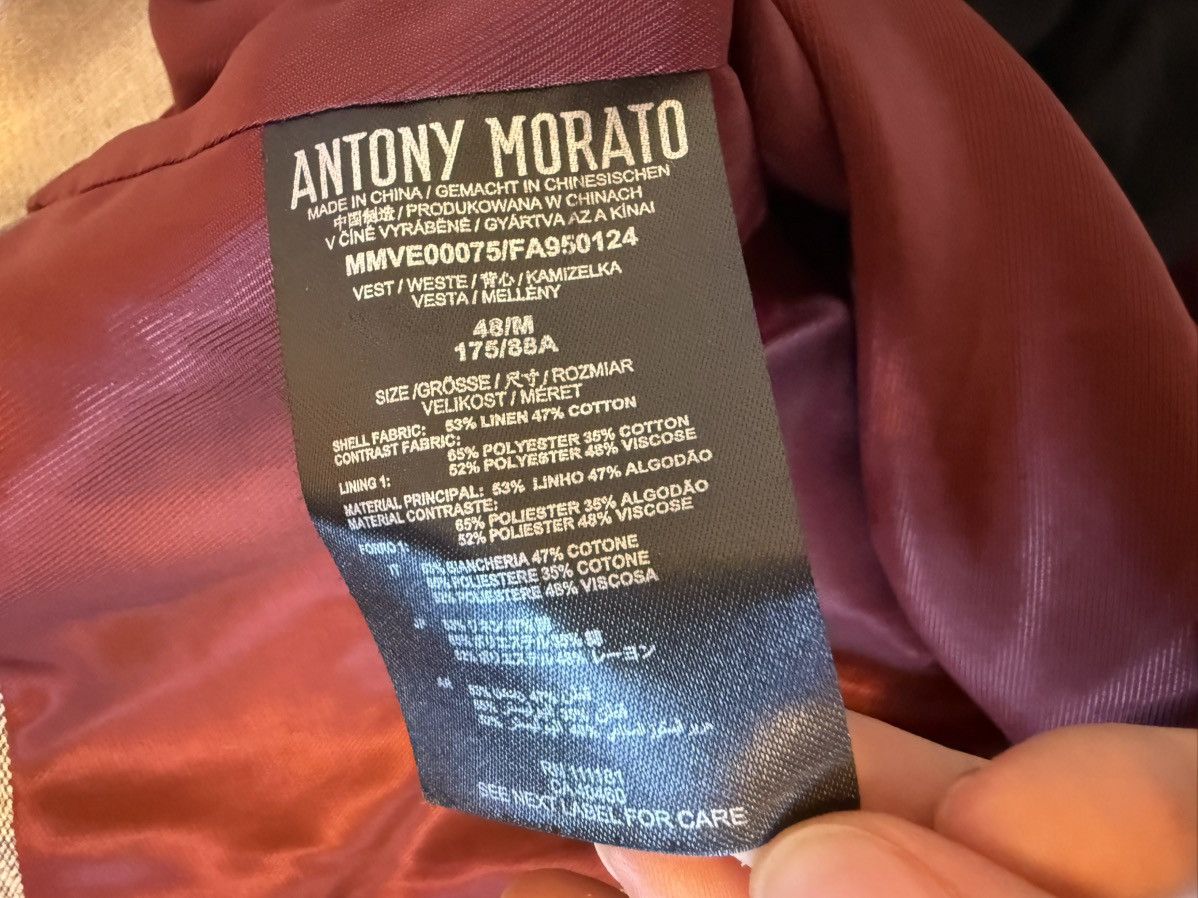 Antony Morato ANTONY MORATO Men's Grey/Navy Formal Designer Lined Button Size 48R - 4 Thumbnail