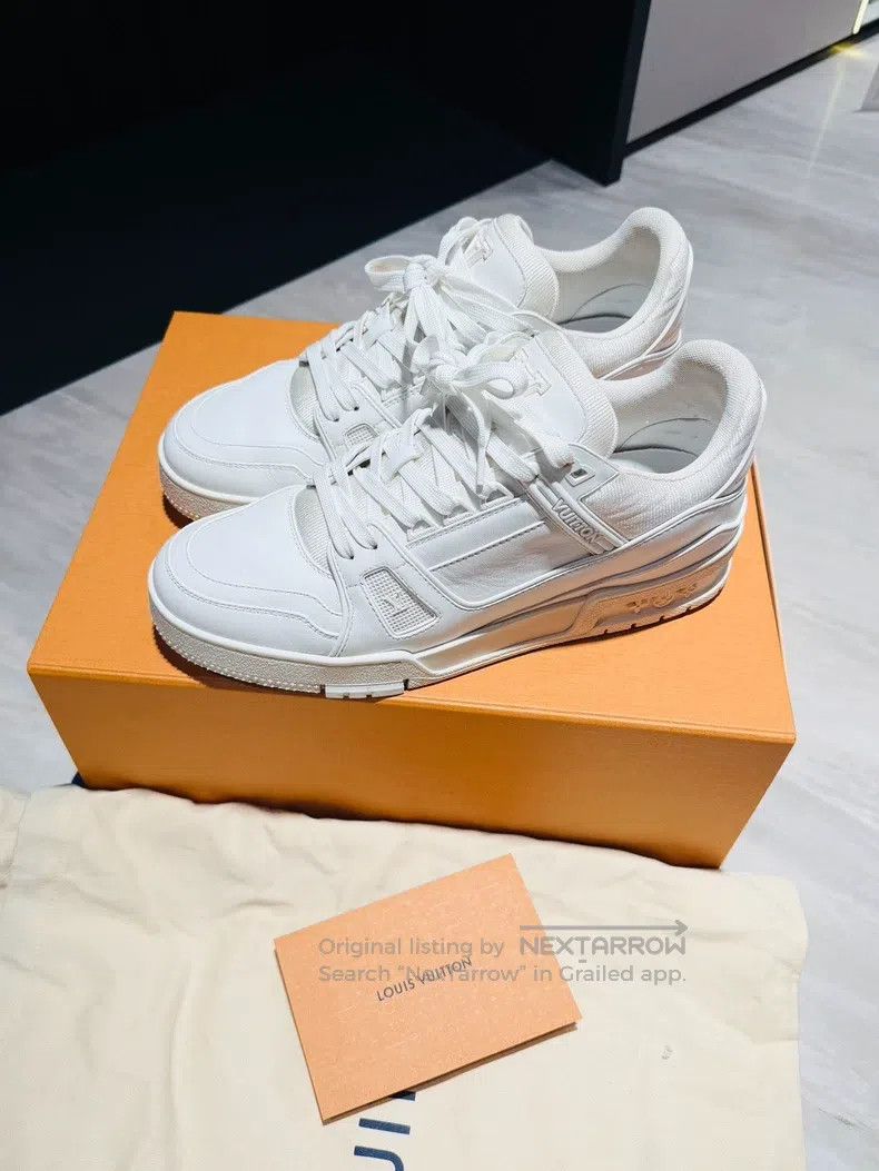 Louis Vuitton Louis Vuitton Trainer Pure White LVtrainer White Cowhide S Size US 7 / EU 40 - 2 Thumbnail