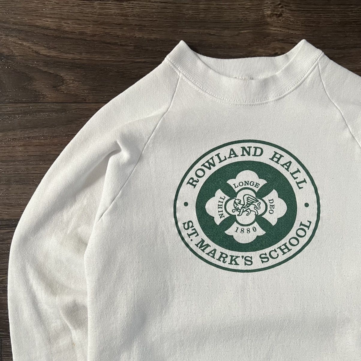 Fruit Of The Loom 1970s /80s Raglan School Sweater Rowland High UT Size US M / EU 48-50 / 2 - 2 Thumbnail