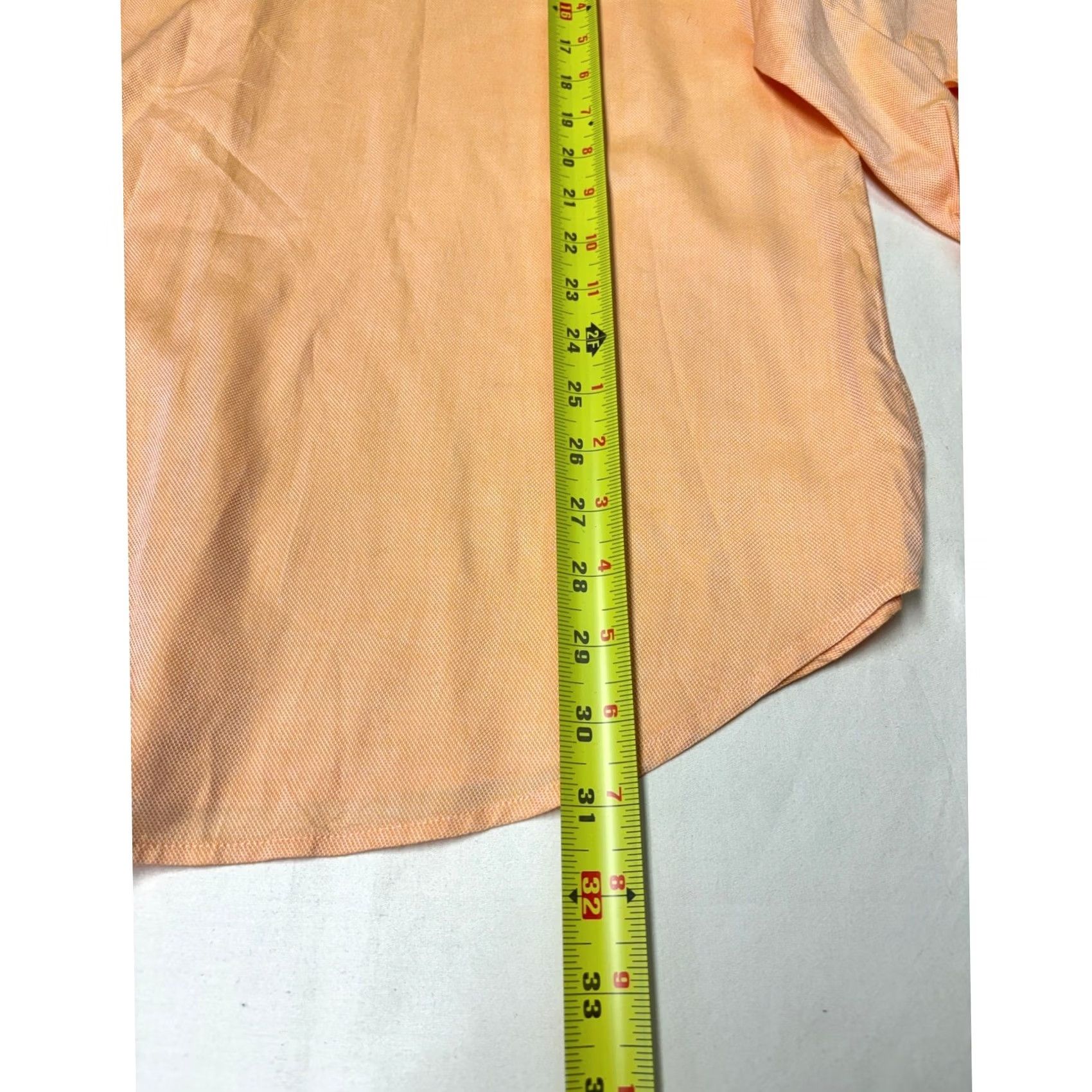 Vintage Brandolini Peach Formal Dress Shirt - XL - French Cuff - Cotton Size 46R - 7 Thumbnail