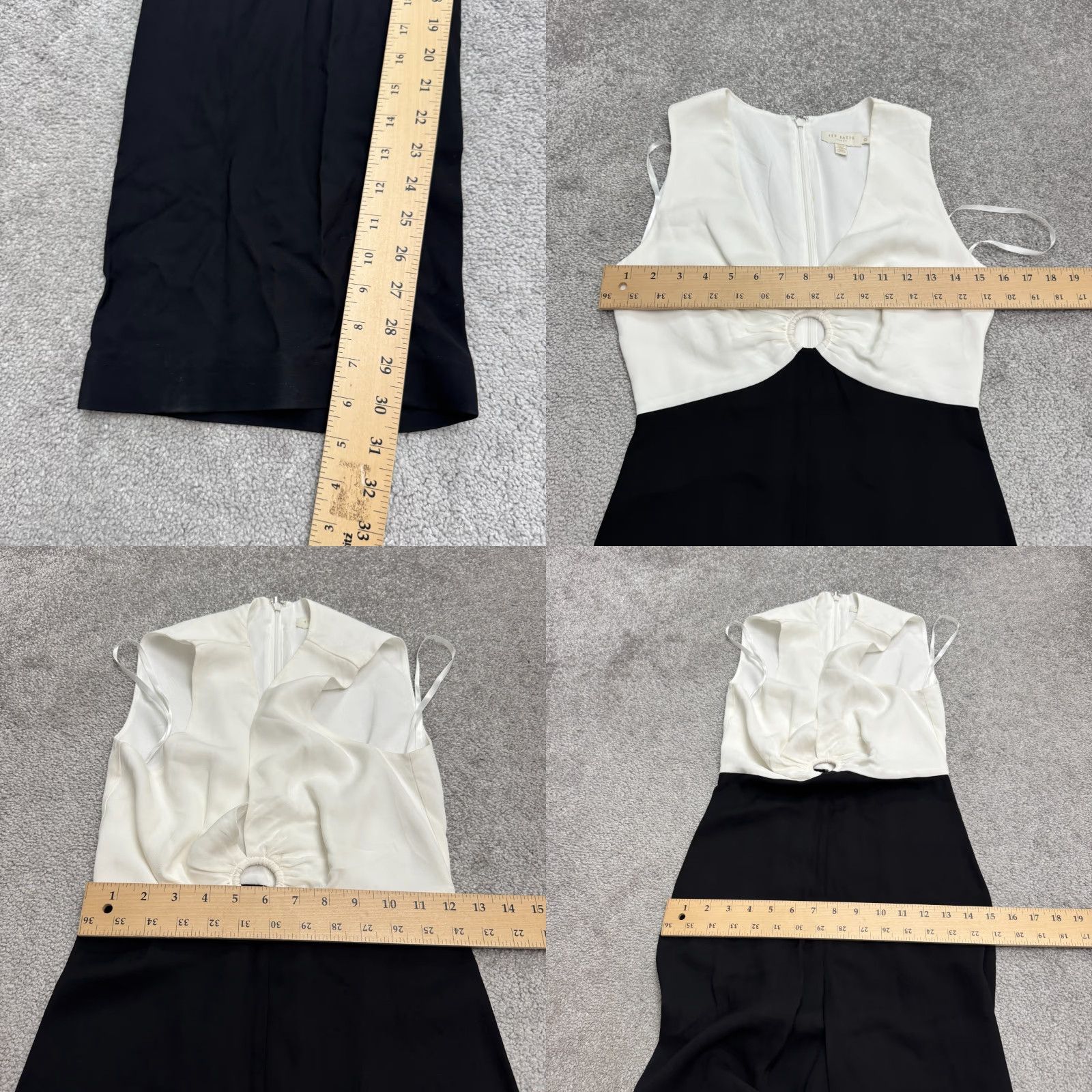 Ted Baker Ted Baker Colorblock Jumpsuit Womens 0 Black V-Neck Sleeveless Wide-Leg 100% Viscose Dressy Casual Workplace Womens Size 25" / US 0 / IT 36 - 10 Thumbnail