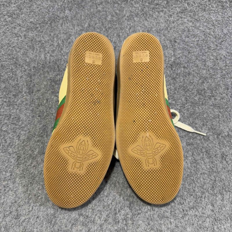 Gucci Gucci Web Leather Bee Fashion Sneakers - Size US 6.5 / IT 36.5 - 4 Thumbnail