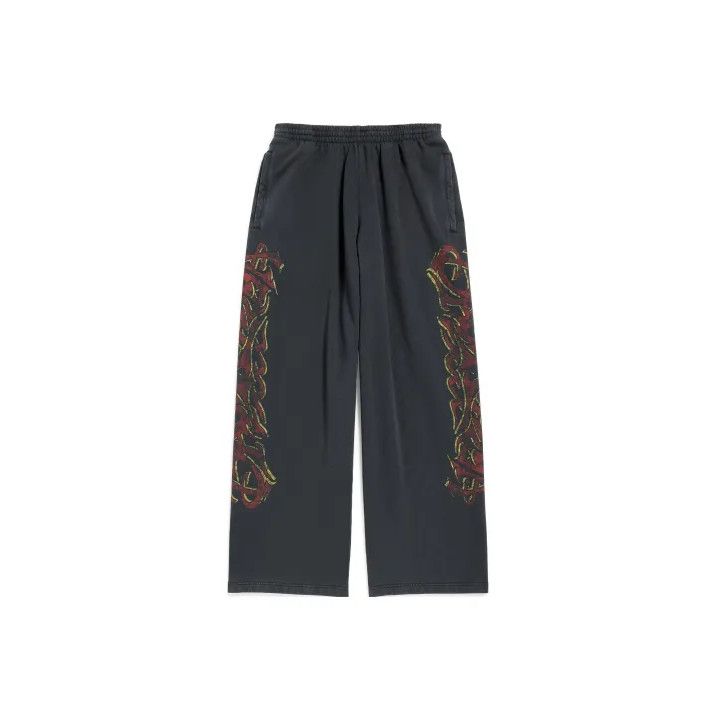 Balenciaga Balenciaga Black Printed Wide-Leg Casual Pants Size US 26 / EU 42 - 1 Thumbnail