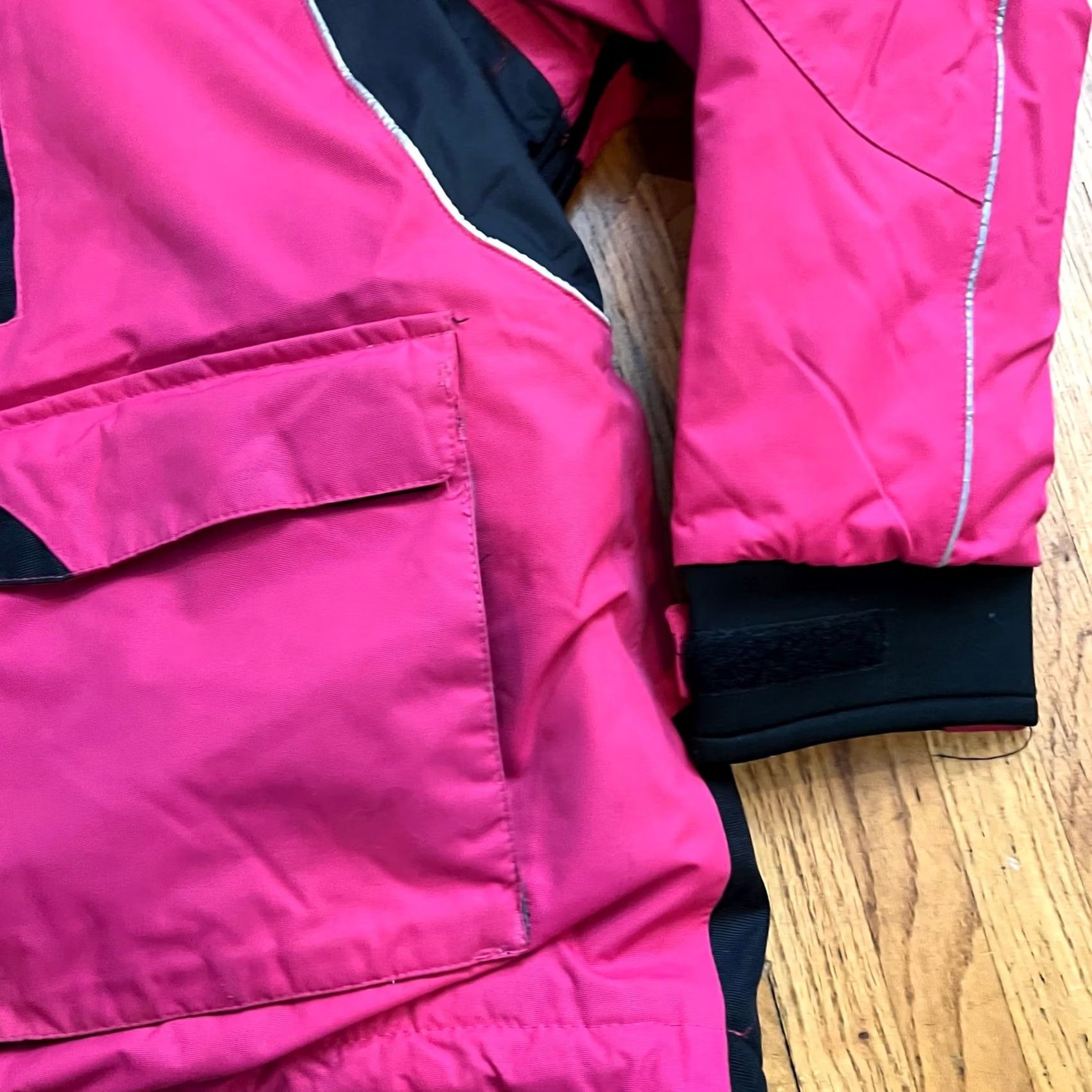 Vintage Polar Fire Coat Large Hooded Thick Winter Jacket Pink Ski Womens Size L / US 10 / IT 46 - 3 Thumbnail