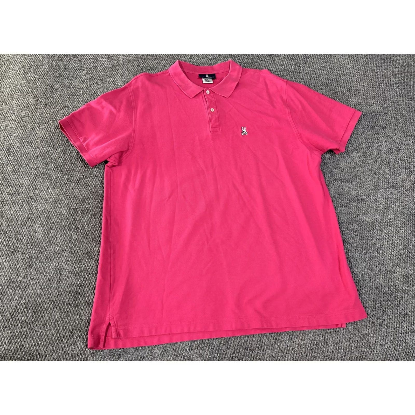 Psycho Bunny Psycho Bunny Polo Shirt Mens XLT Pink Short Sleeve Logo 100% Cotton Pima Knit Big & Tall Collared Button Closure Size US XL / EU 56 / 4 - 2 Thumbnail
