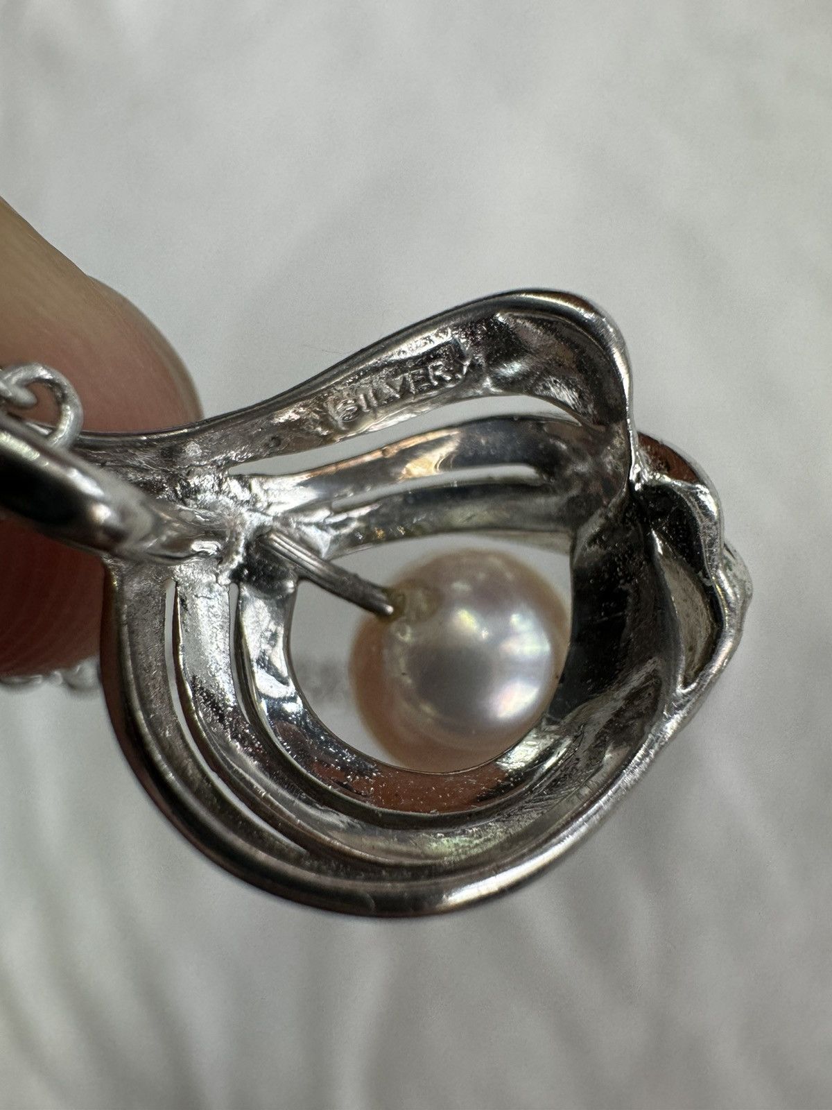 Jewelry × Sterling Silver × Vintage VINTAGE NATURAL PEARL SILVER NECKLACE Size ONE SIZE - 3 Thumbnail