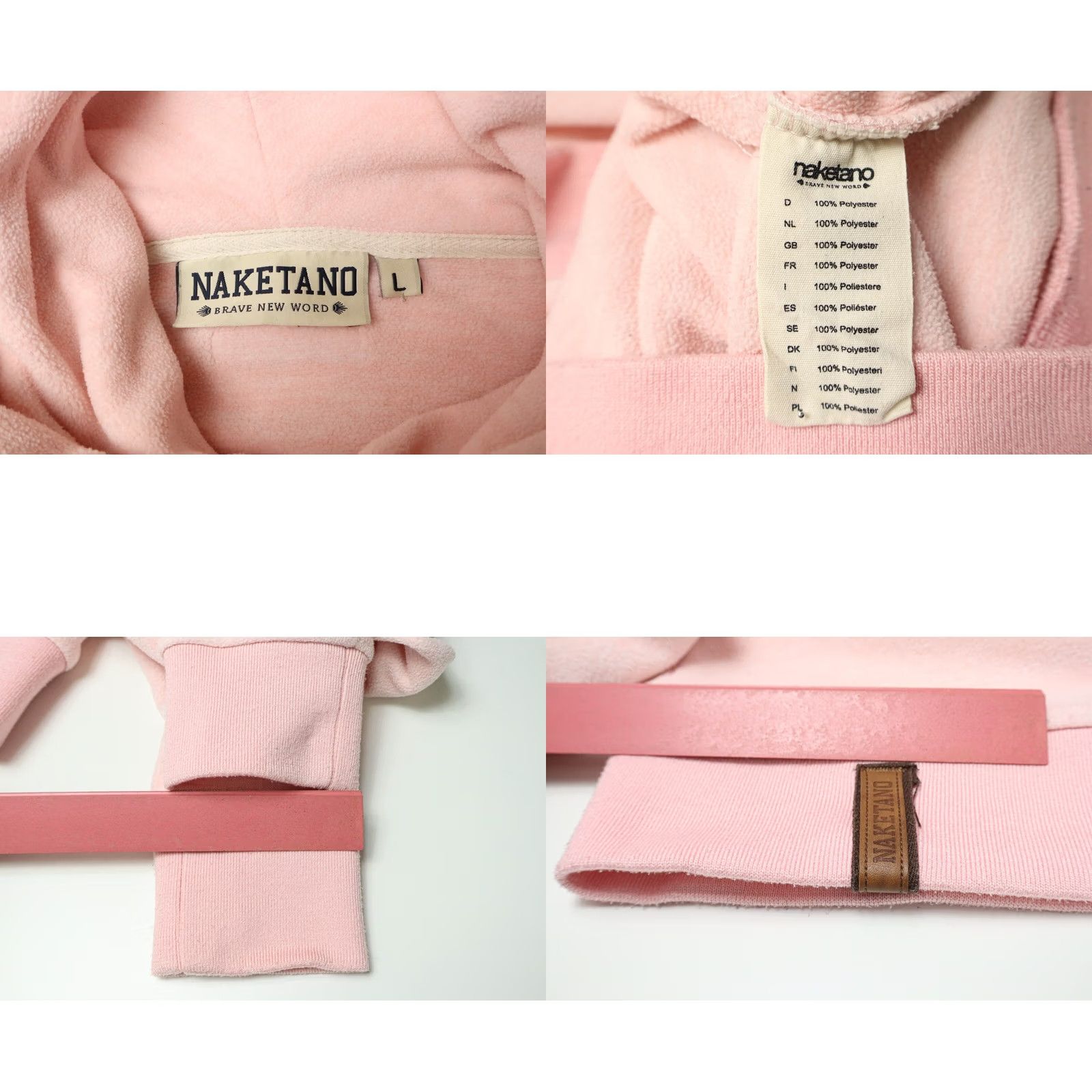 Pinko NAKETANO Hoodie Women's LARGE Light Pink Logo Shawl Neck Hooded Pullover Size L / US 10 / IT 46 - 8 Thumbnail