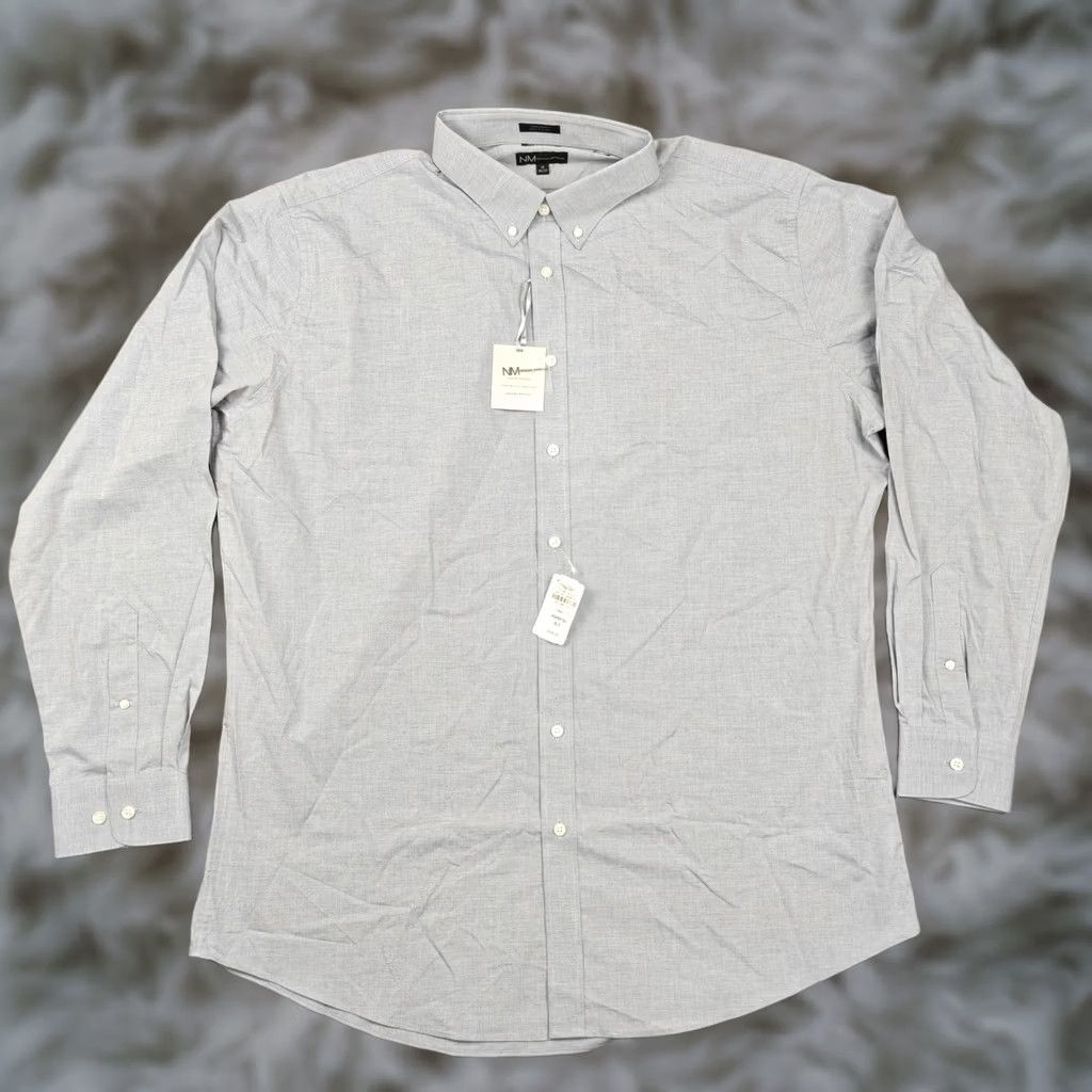 Neiman Marcus Neiman Marcus Dress Shirt Mens 18 36/37 Blue Slim Fit Long Sleeve Button Down Shirt Mens Boy Size 48R - 1 Thumbnail