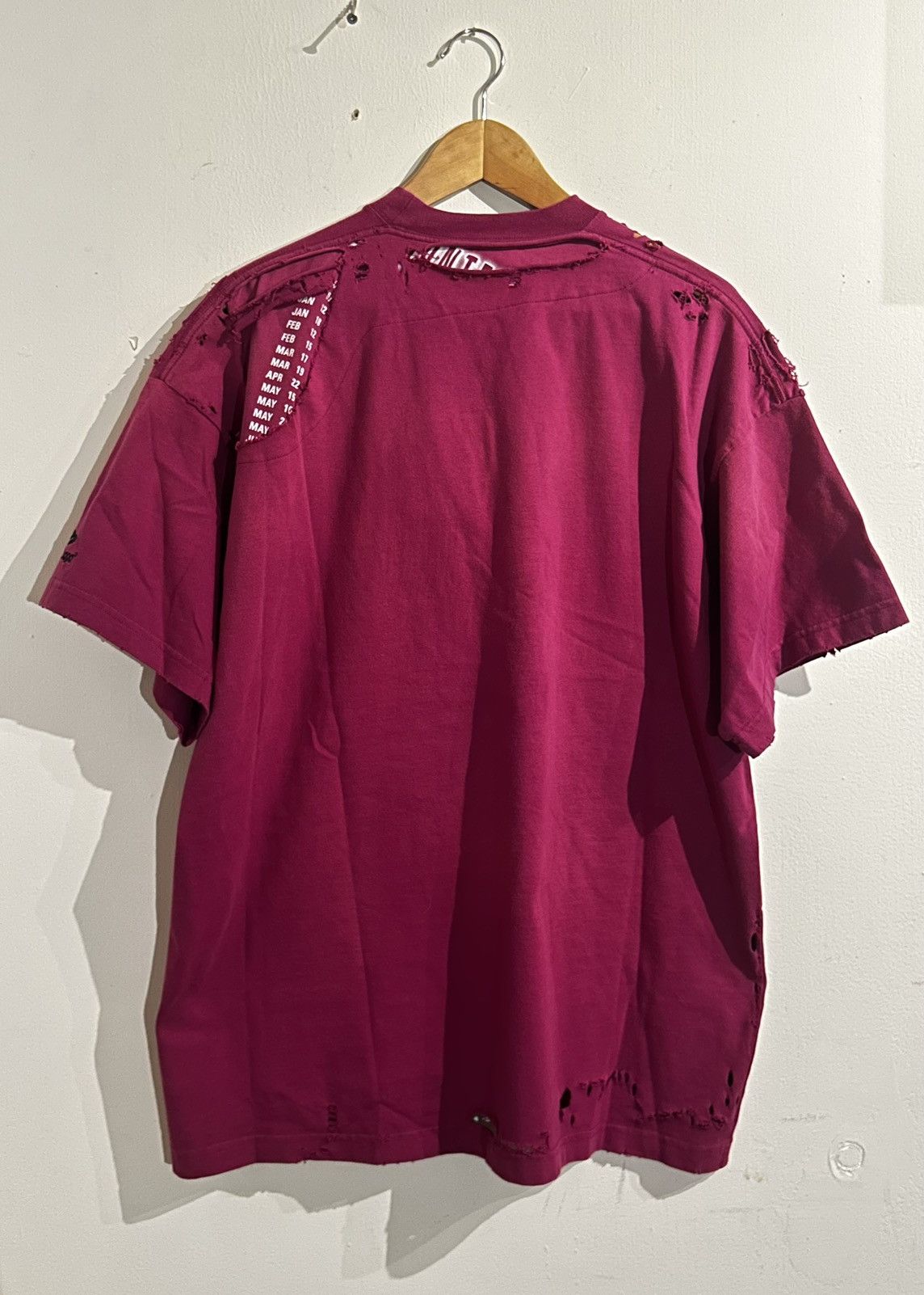 image of Ss22 Balenciaga Oversized Distressed 3B Tee in Purple, Men's (Size Small)