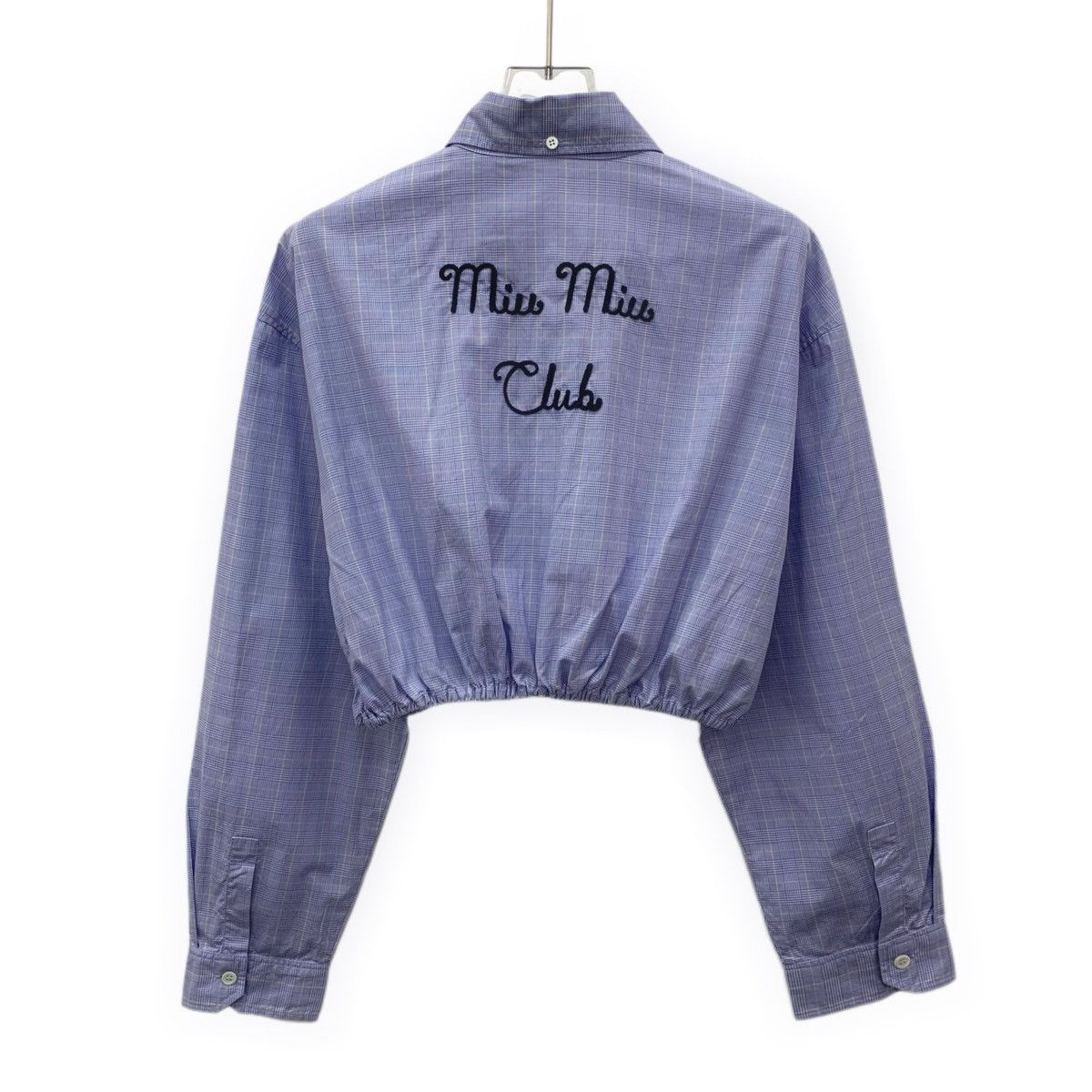 Miu Miu Miu Miu Blue Lace Monogram Embroidered Cotton Shirt Size S / US 4 / IT 40 - 2 Thumbnail