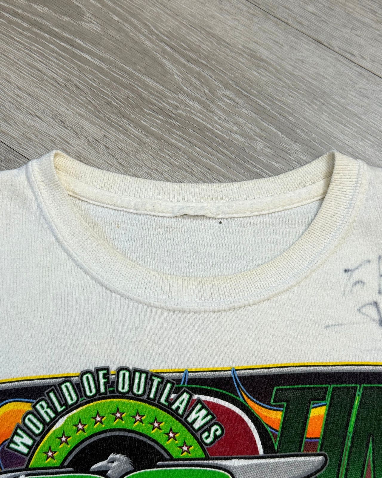 Vintage Rare 2008 Signed Steve Kinser Sprint Car Racing TShirt Small Size US S / EU 44-46 / 1 - 7 Thumbnail