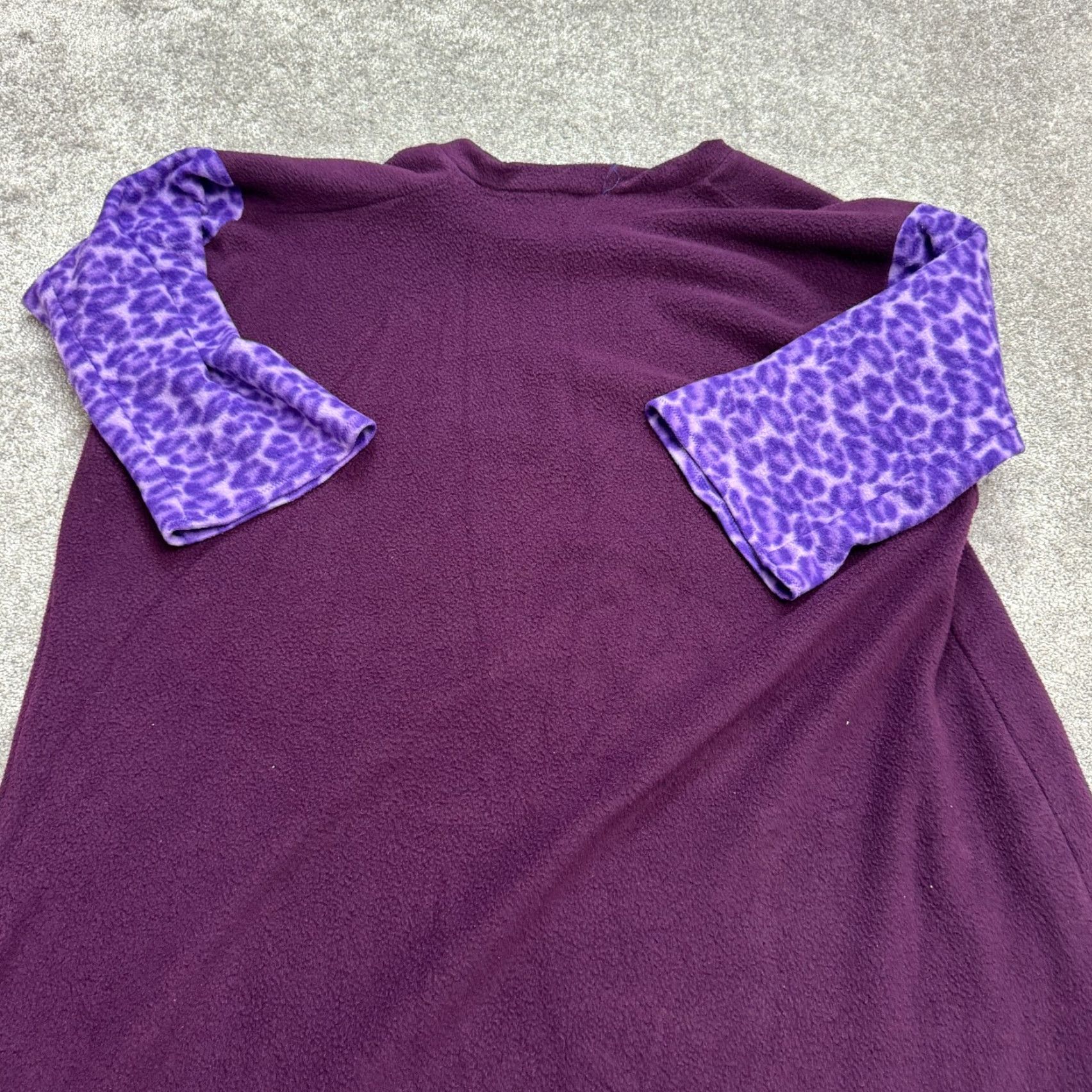 Vintage VINTAGE Y2K Dress Women 2X Purple Leopard Lounge Fleece Tunic Oversized Handmade Size XXL / US 16-18 / IT 52-54 - 3 Thumbnail