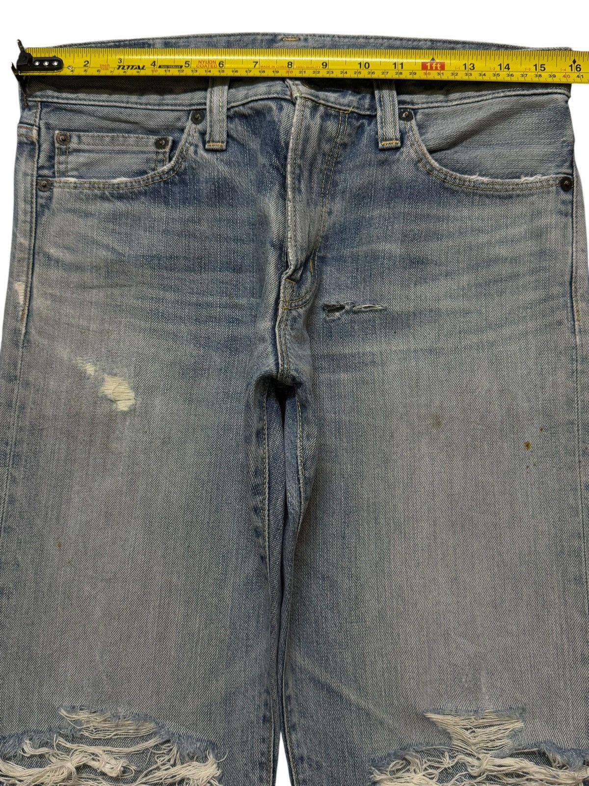 If Six Was Nine Vintage 90s Japanese Brand Blue Faded Wash Distressed Loose Size US 31 - 9 Thumbnail