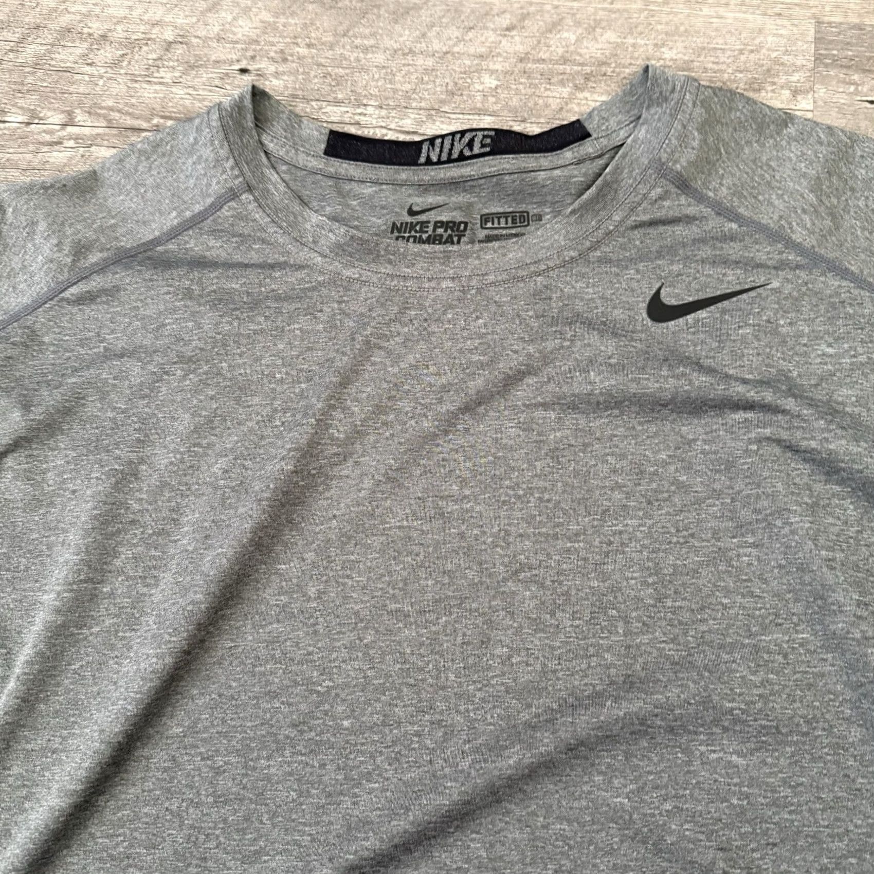 Nike Nike Pro Combat Dri-FIT T-Shirt Mens XXL Gray Long Sleeve Fitted Top 449788-022 Size US XXL / EU 58 / 5 - 7 Thumbnail