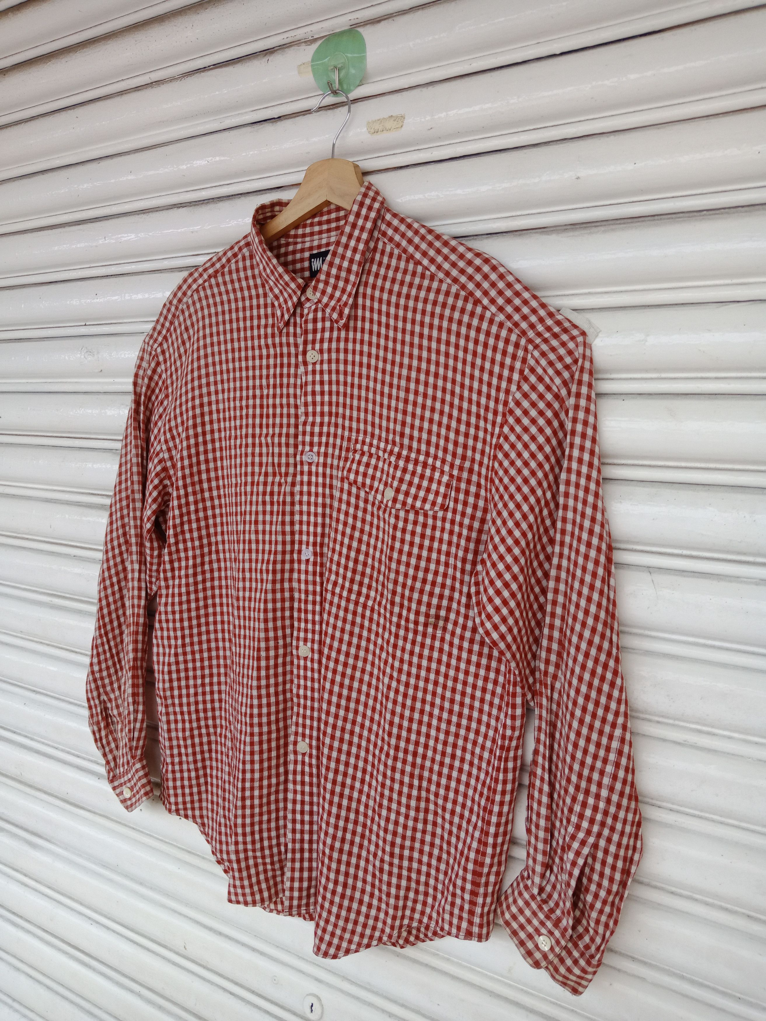 Issey Miyake Issey Miyake Maroon White Checker Size US L / EU 52-54 / 3 - 3 Thumbnail