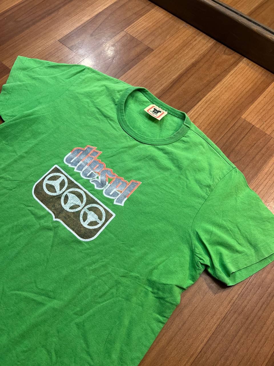 Pre-owned Diesel X Vintage Diesel Tee T-shirts Big Logo Streetwear In Green