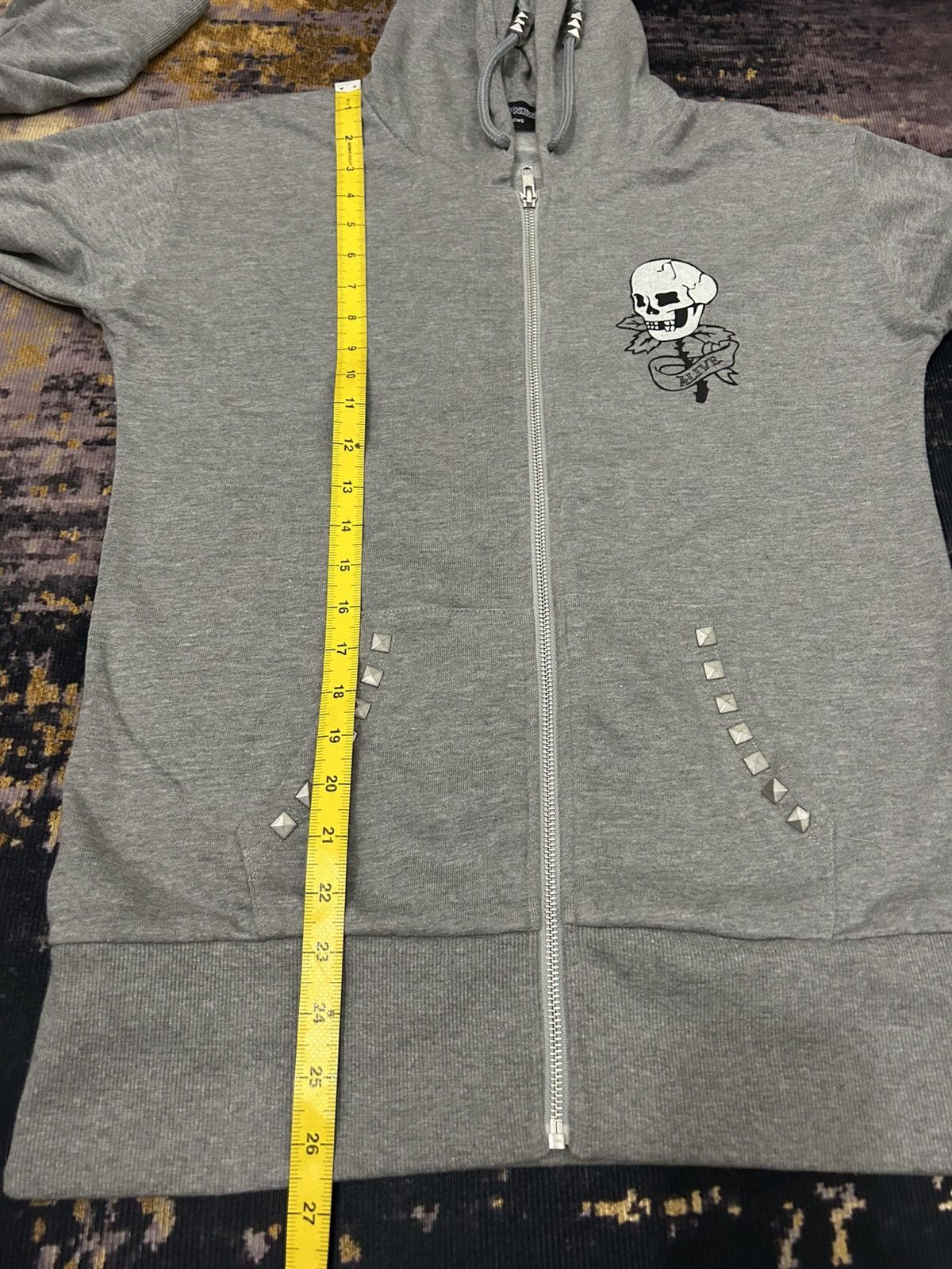 Japanese Brand Glad News Japan Skull Spine Studded Zip Hoodie Size US M / EU 48-50 / 2 - 14 Thumbnail
