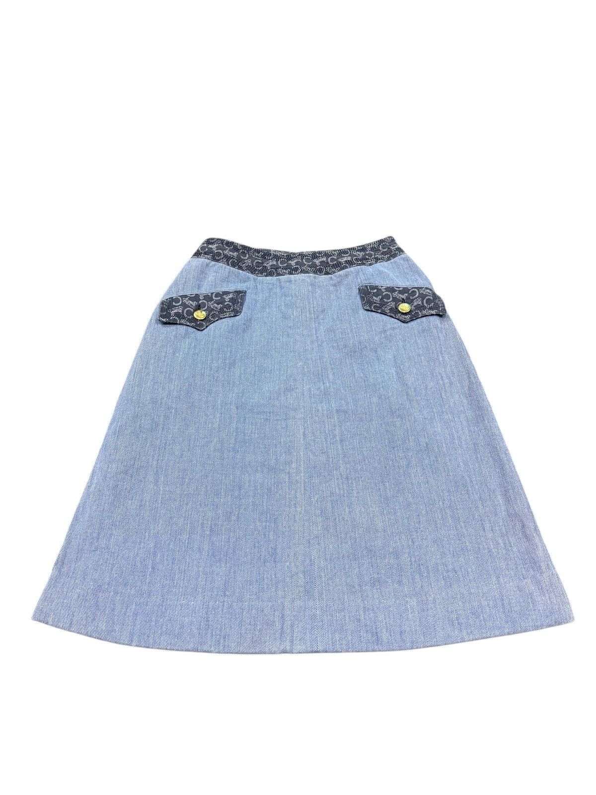 Celine RARE VINTAGE CELINE DENIM SKIRT Size 26" / US 2 / IT 38 - 2 Thumbnail