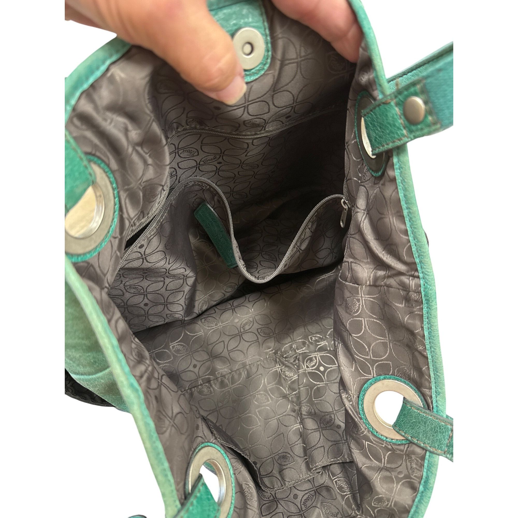 Fossil Fossil Vintage Womens Green Leather Shoulder Bag Purse Size ONE SIZE - 9 Thumbnail