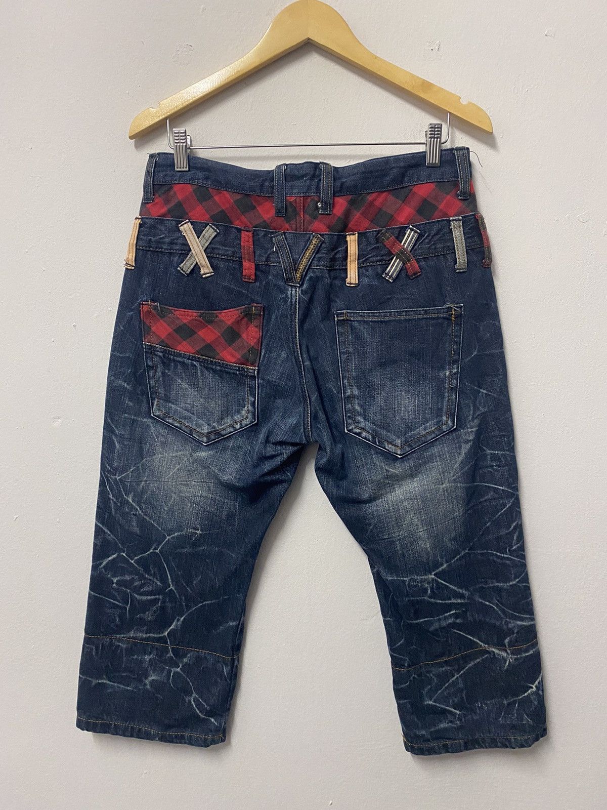 Japanese Brand Vintage Nylaus 3rd Quater Double Waist Jeans Size US 33 - 2 Thumbnail