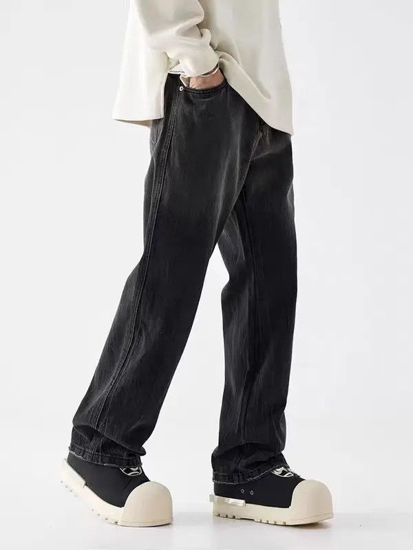 VIBE Vintage Street Washed Faded Loose Casual Black Jeans Size US 36 / EU 52 - 3 Thumbnail