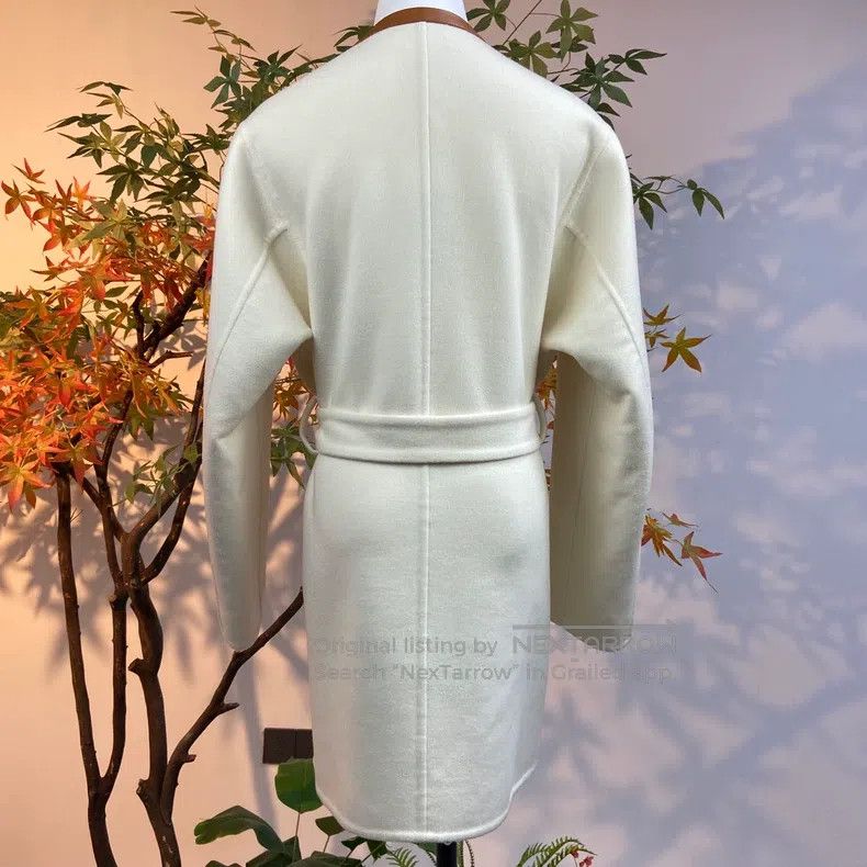 Hermes Hermes Leather Patch Cashmere Long Coat Size XXS / US 00 / IT 34 - 3 Thumbnail