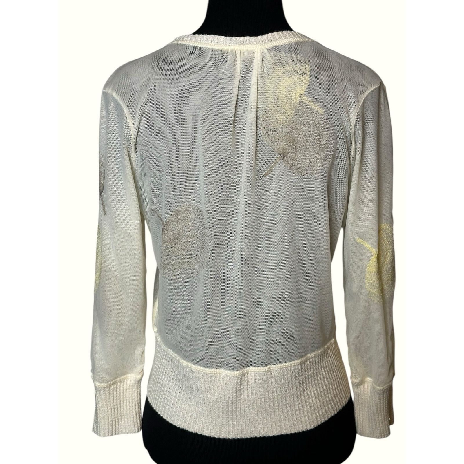 NIC+ZOE Nic + Zoe Cream Floral Embroidered Sweater size Small Size S / US 4 / IT 40 - 12 Thumbnail