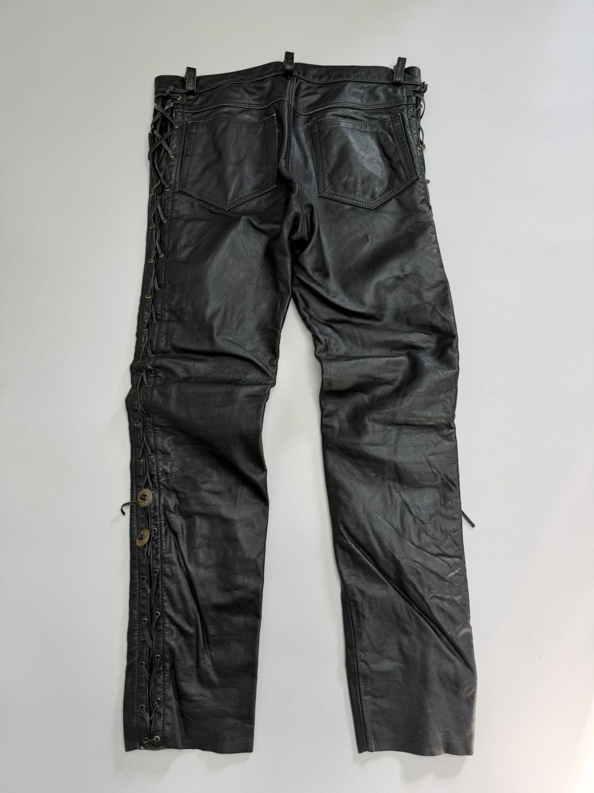 Leather Vintage IXS Leather Pants Black Riding Y2K Archival Dainese Size US 33 - 9 Thumbnail