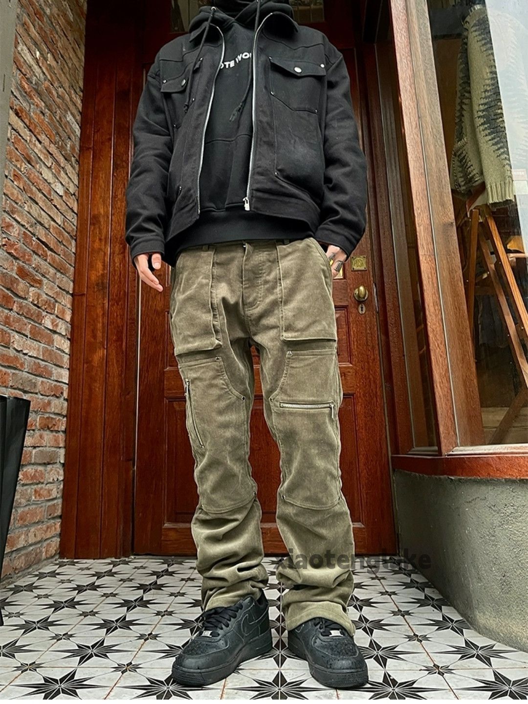 Designer × Japanese Brand × Vintage washed faded zipper utility carpenter flared cargo pants Size US 36 / EU 52 - 4 Thumbnail