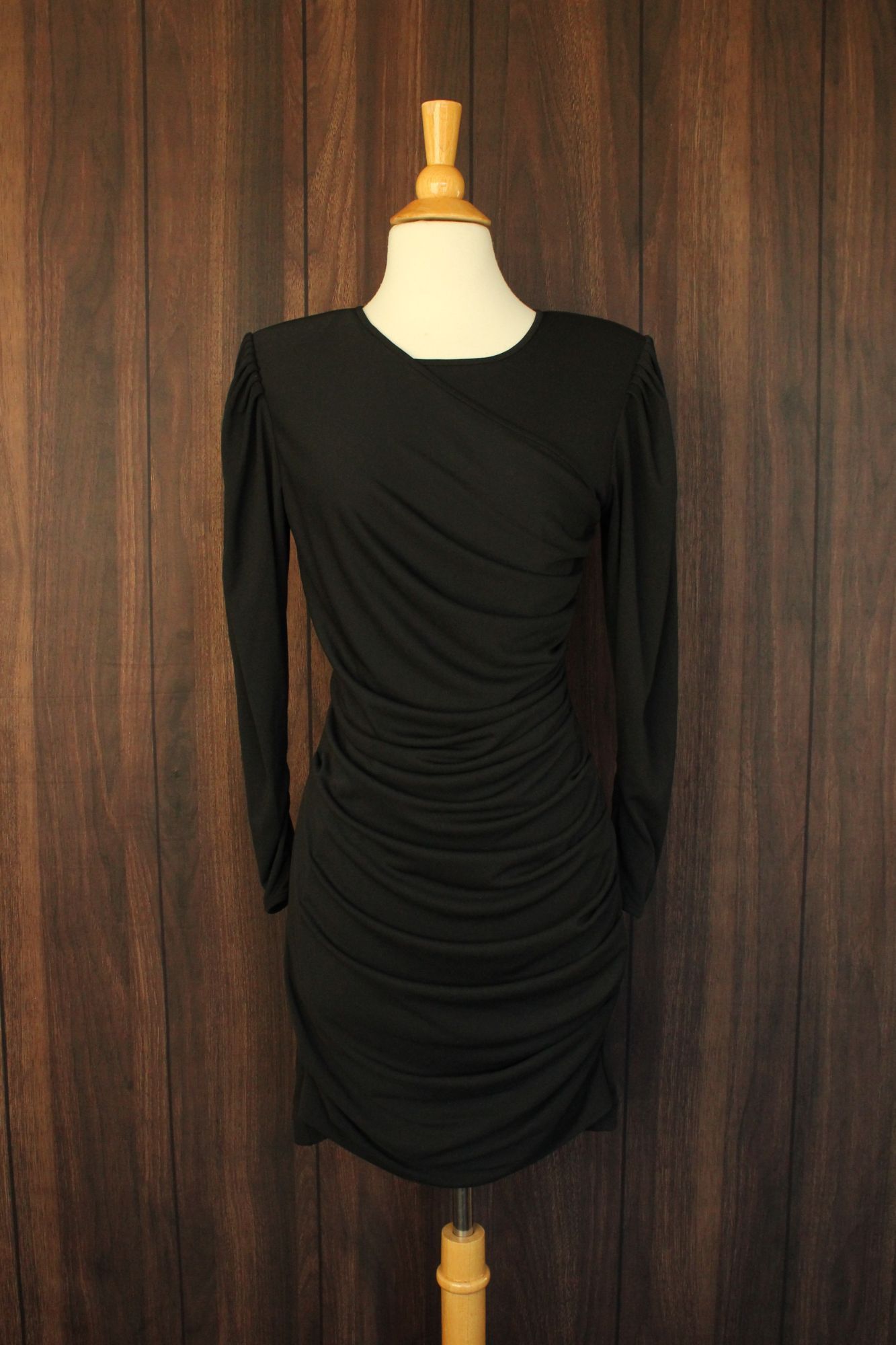 Anine Bing Anine Bing Alaia Dress, New With Tags, Black Ruched Bodycon, Size M / US 6-8 / IT 42-44 - 2 Thumbnail