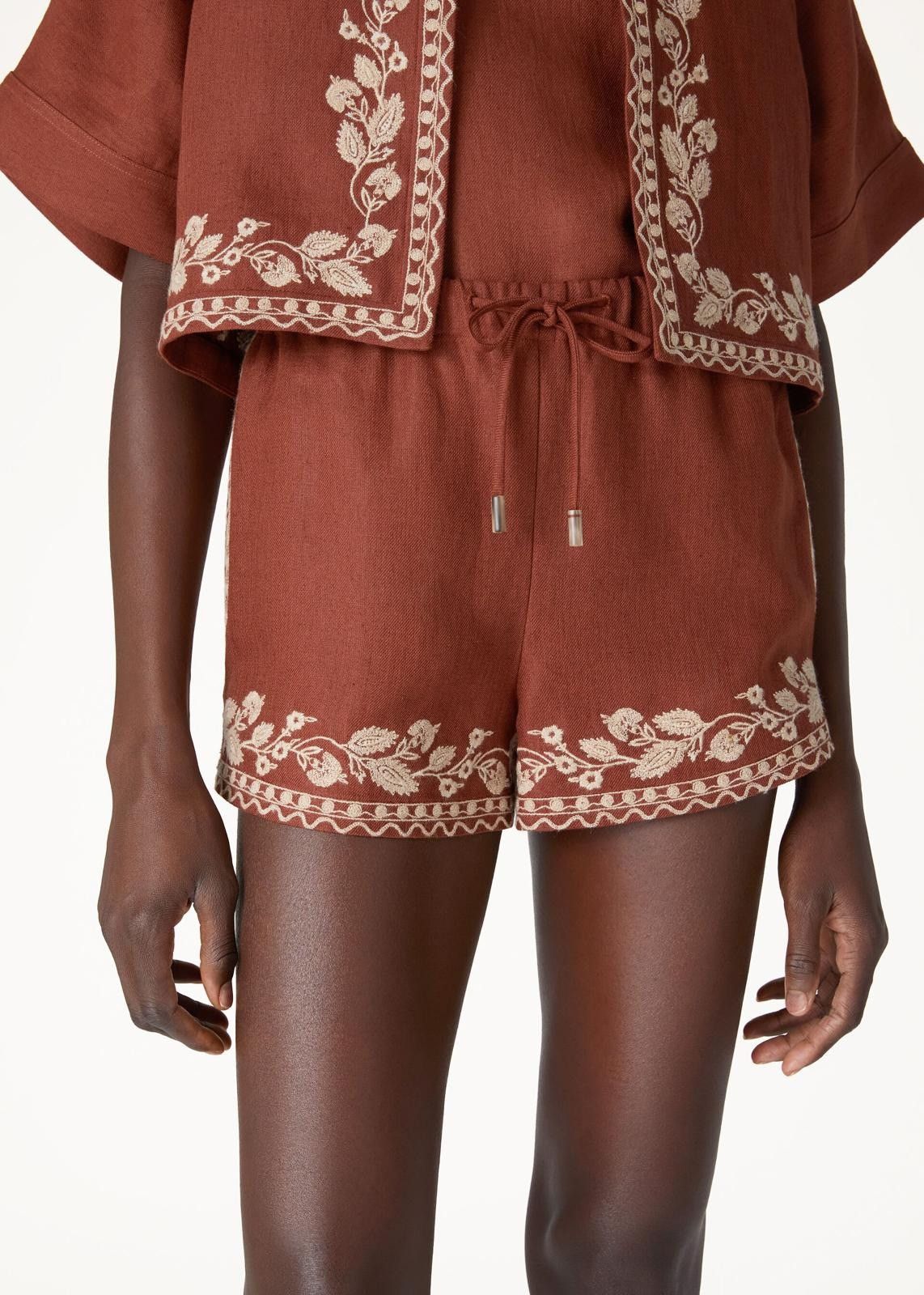 Loro Piana o1srvl11e0725 FAN7233 Linen Bermuda Short in Burgundy Size 26" / US 2 / IT 38 - 6 Thumbnail