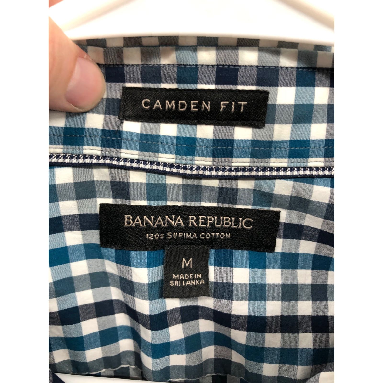 Banana Republic Banana Republic Shirt M Mens Blue Long Sleeve Spread Collar Shirt Size US M / EU 48-50 / 2 - 6 Thumbnail